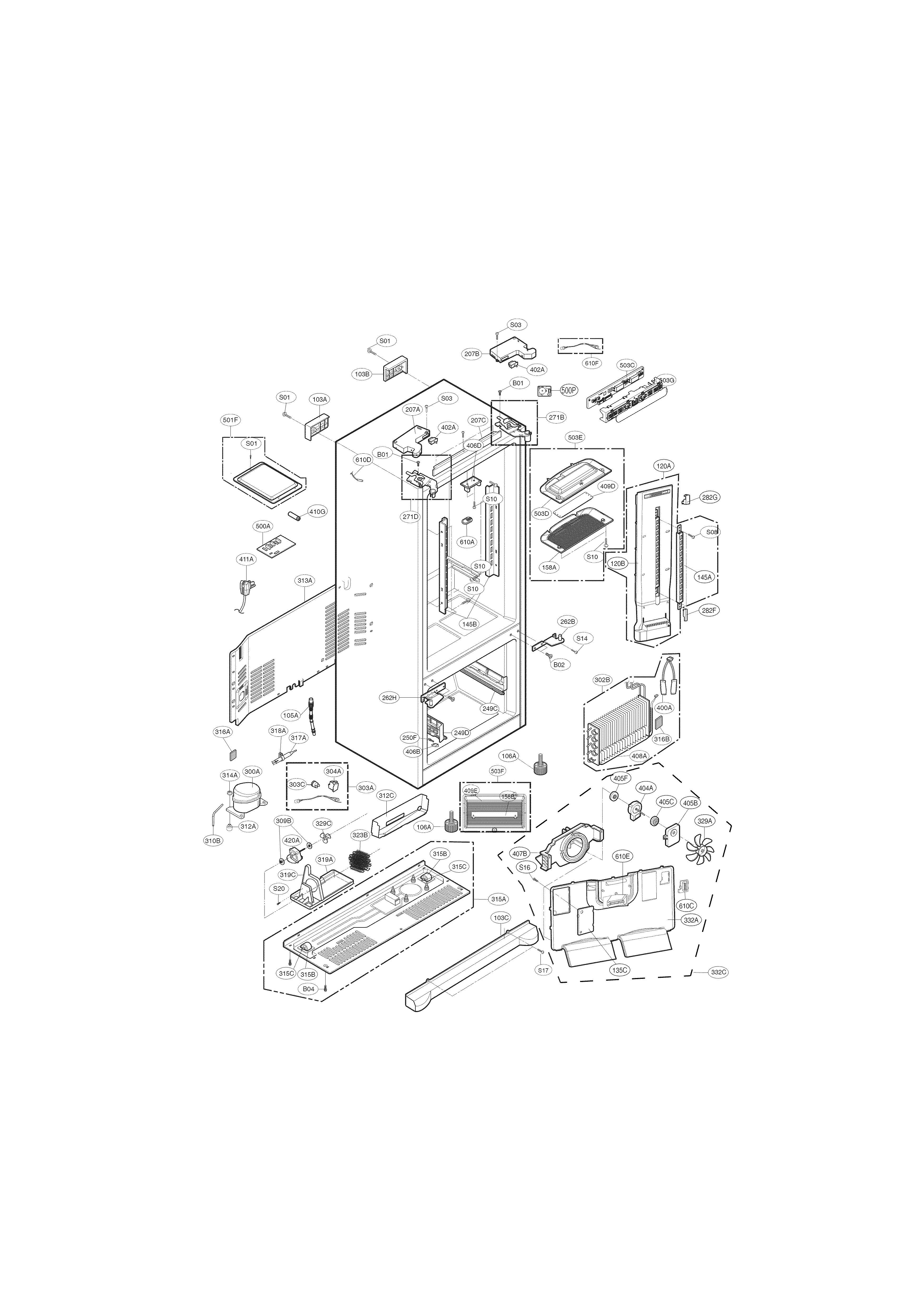 Kenmore 79571604014 case parts diagram
