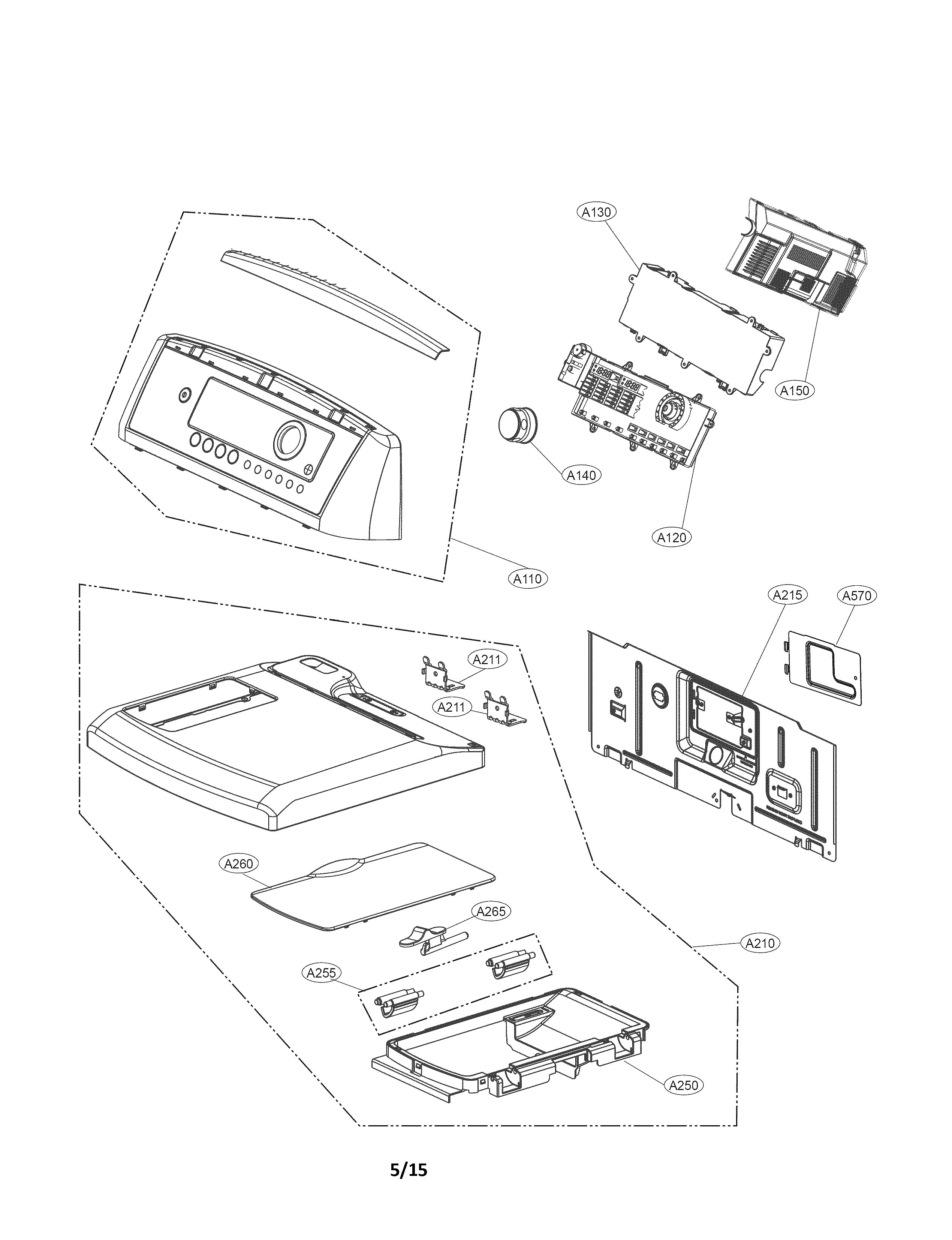 LG DLEX5780WE control panel parts diagram