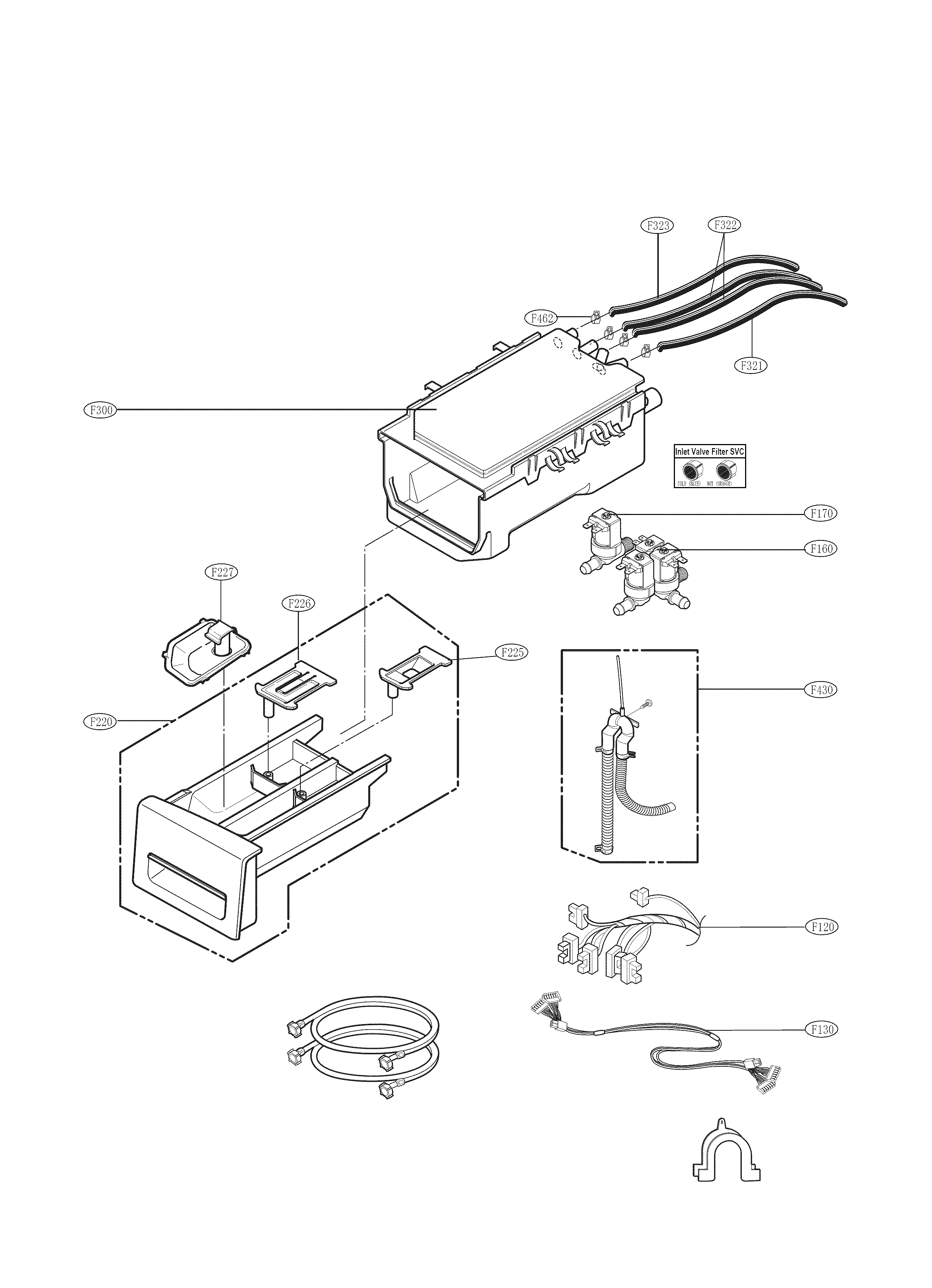 Kenmore 79641282311 dispenser parts diagram