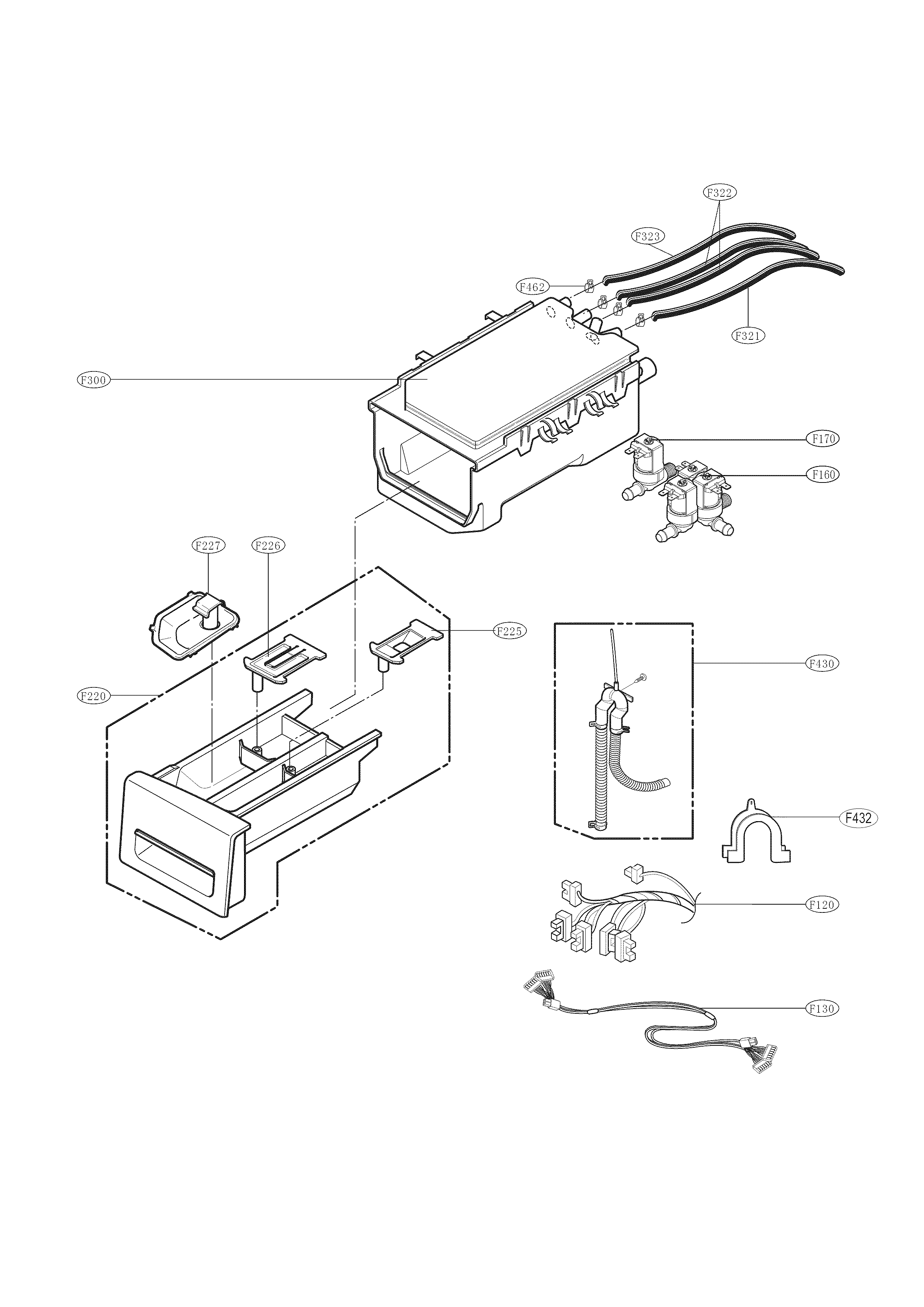Kenmore 79641162410 dispenser parts diagram