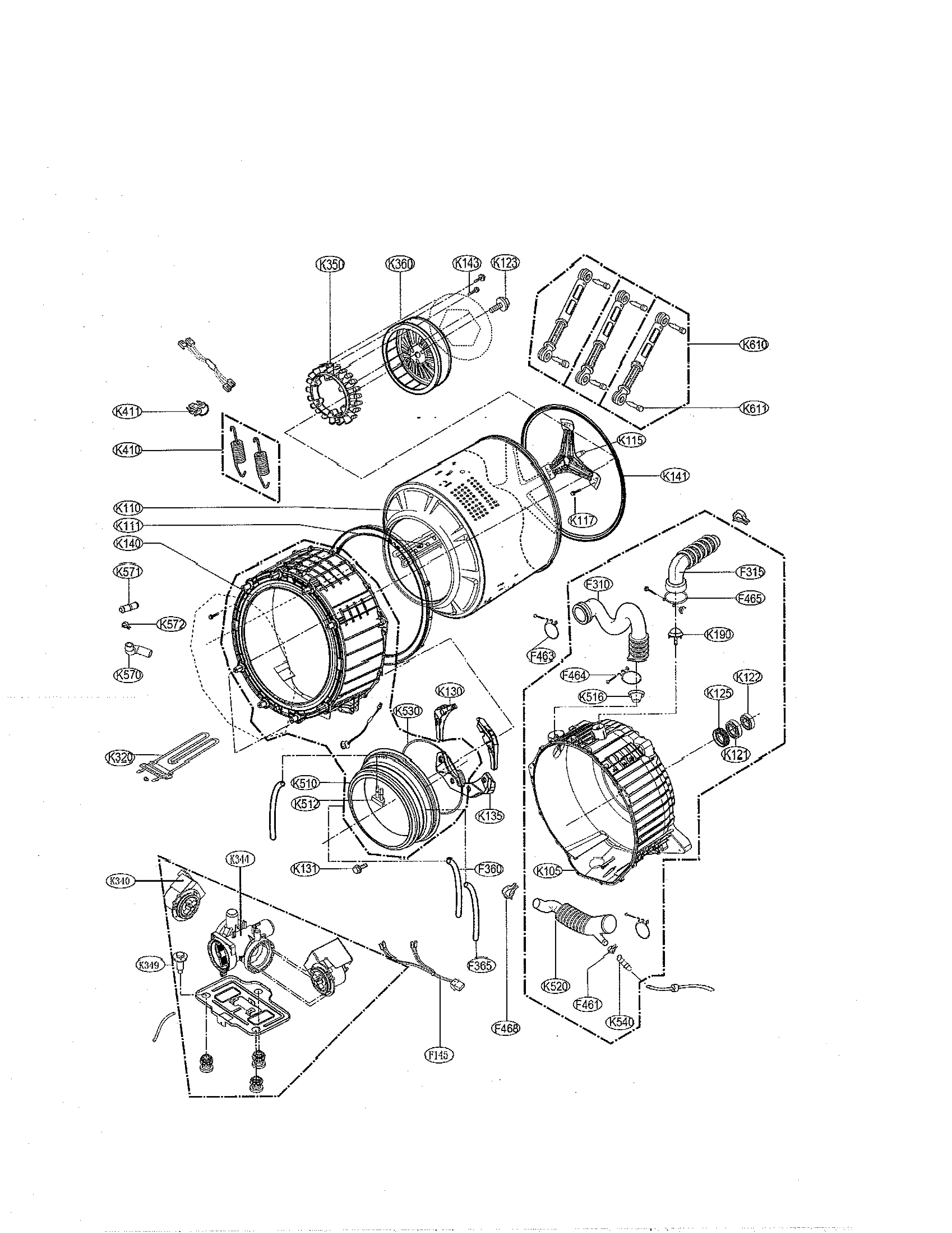 Kenmore Elite 79641482410 drum and tub parts diagram