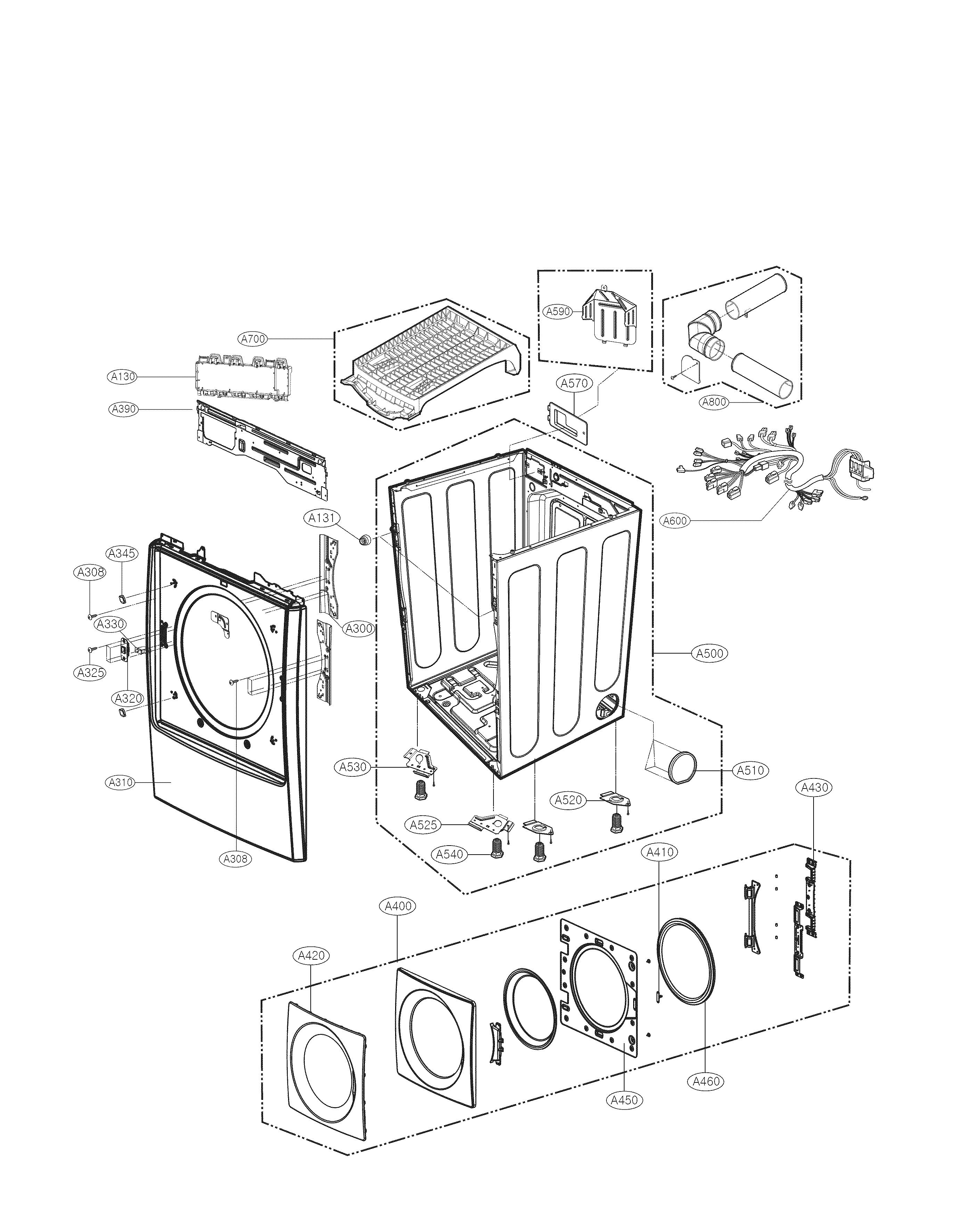 Kenmore 79681582410 cabinet parts diagram