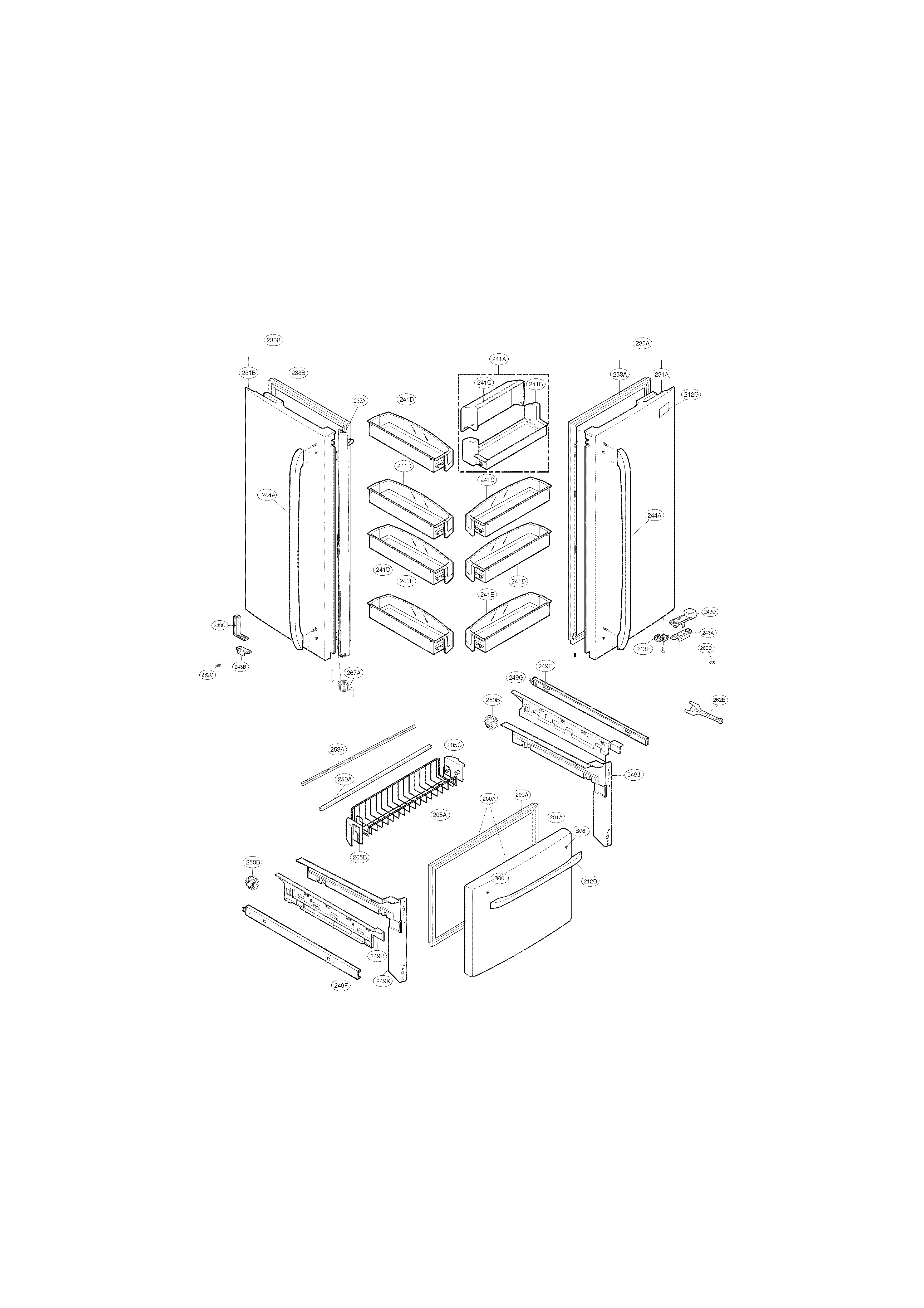 Kenmore 79571603013 door parts diagram