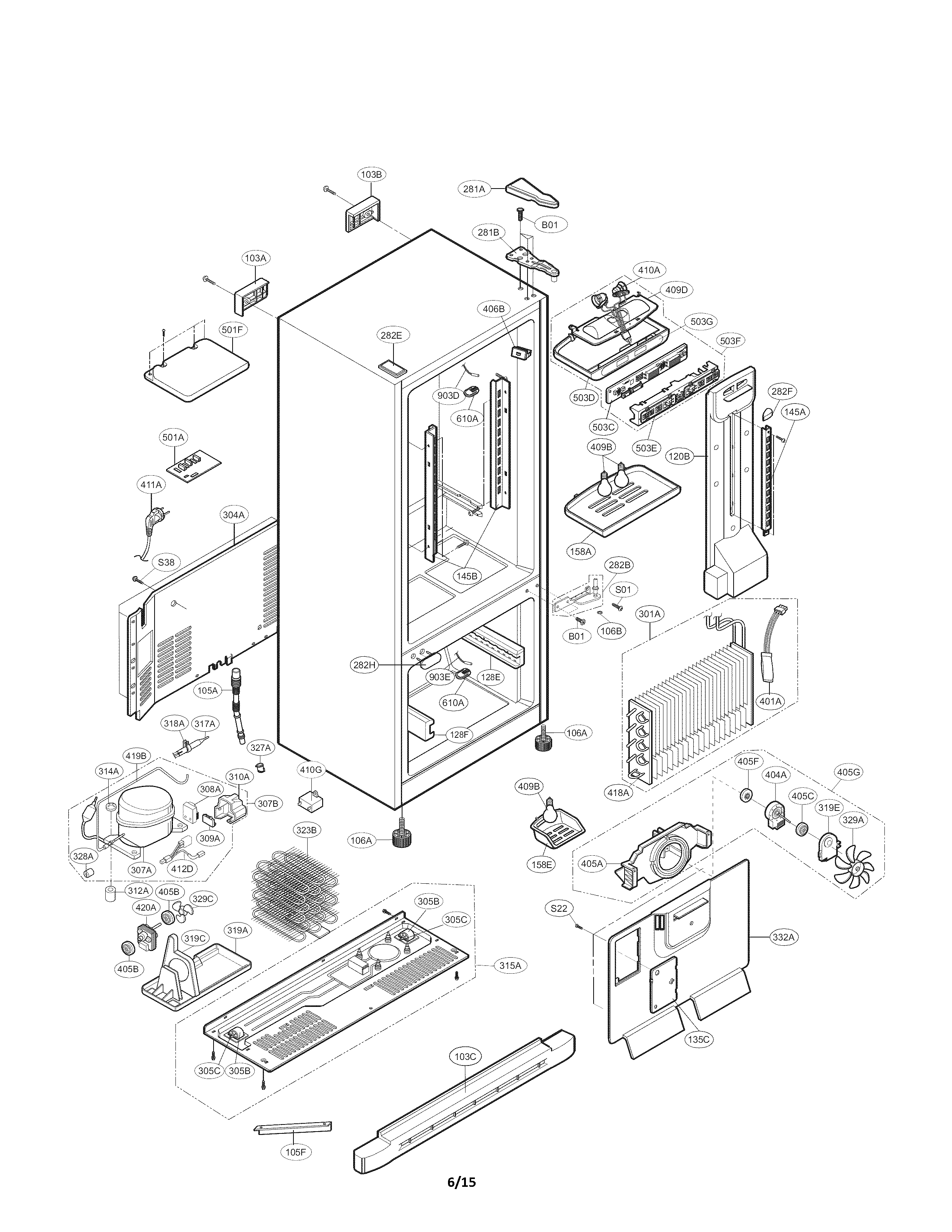 Kenmore 79578094901 case parts diagram