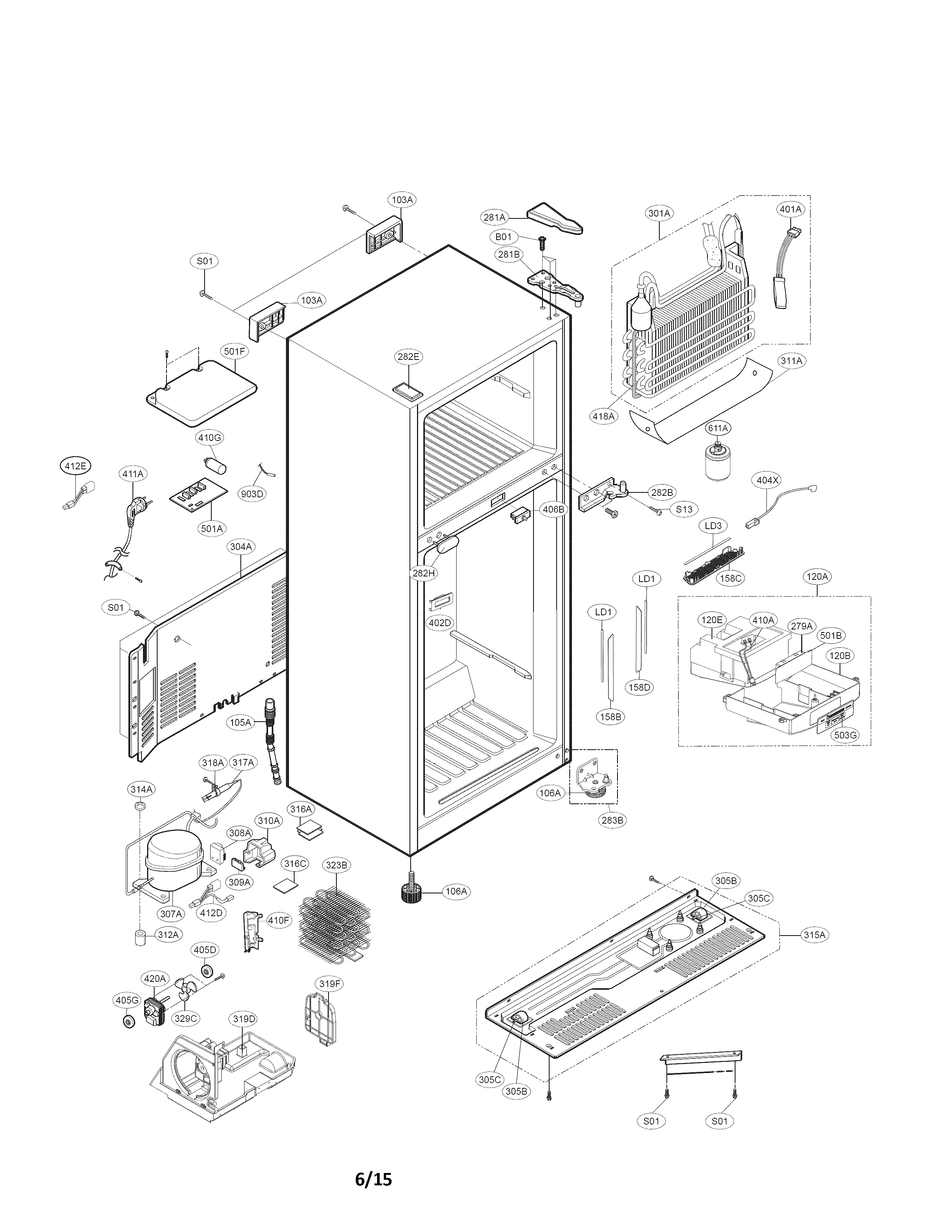 Kenmore 79579432211 case parts diagram