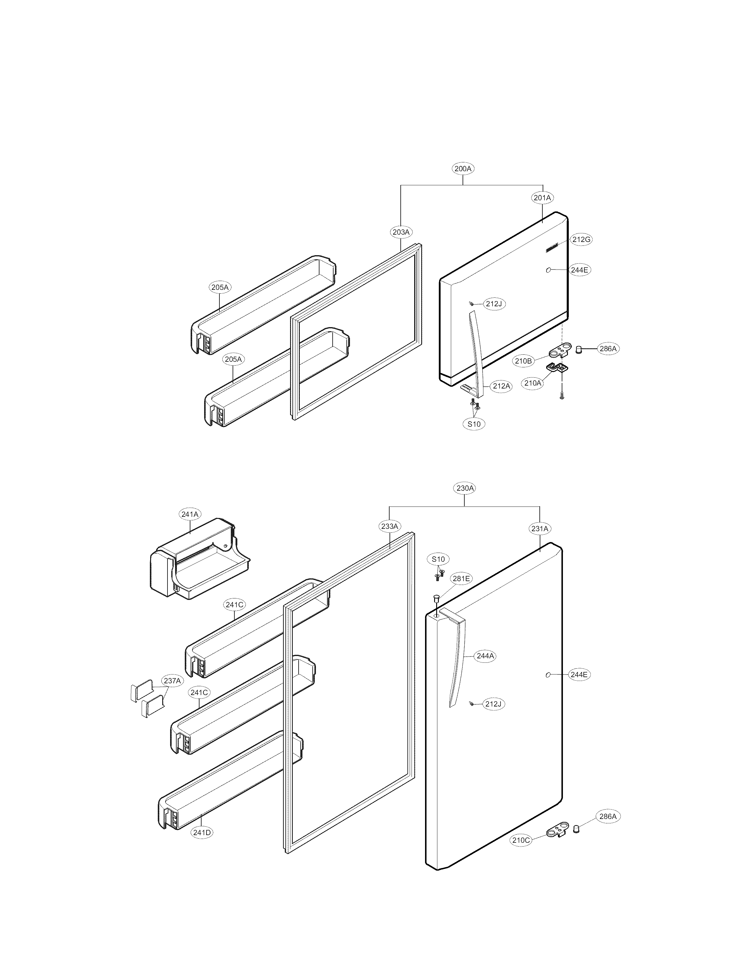 Kenmore 79579432211 door parts diagram