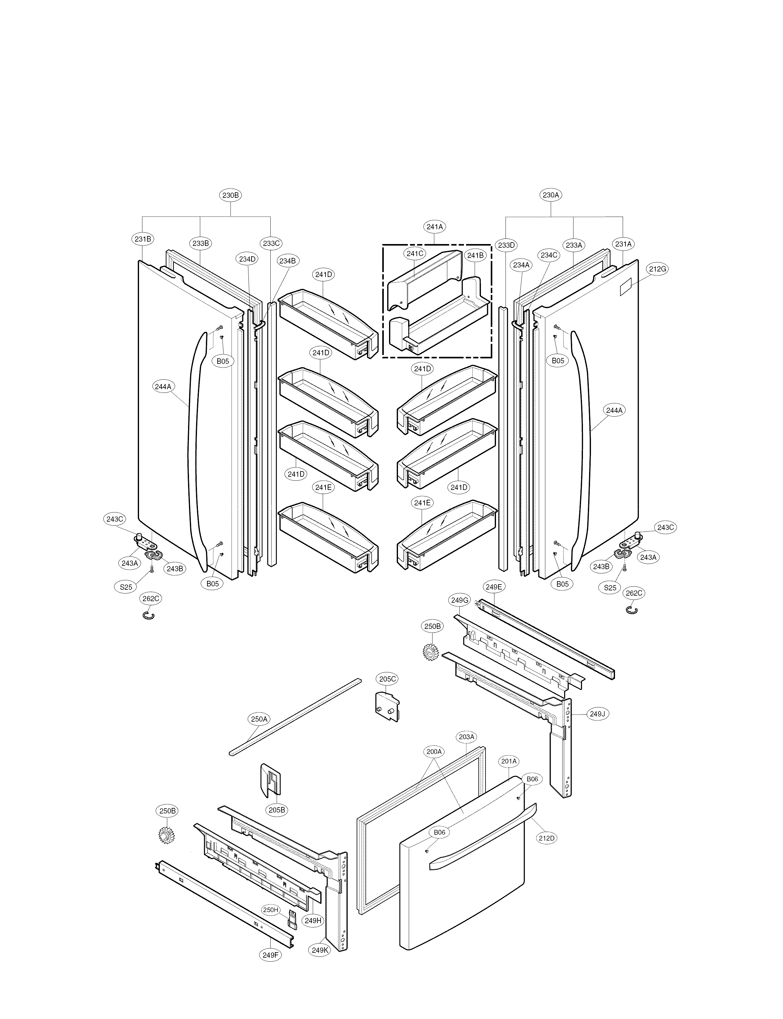 LG LFC21776ST/04 door parts diagram