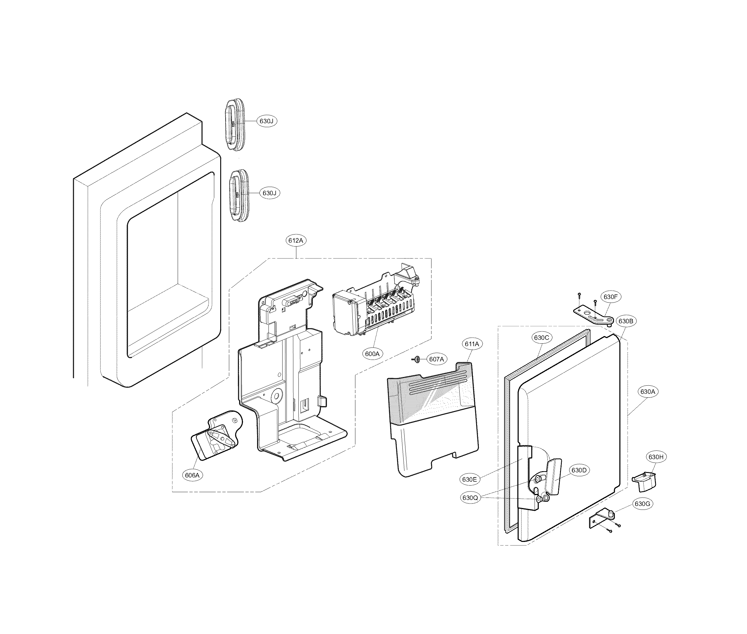 Kenmore Elite 79574043411 ice maker parts diagram