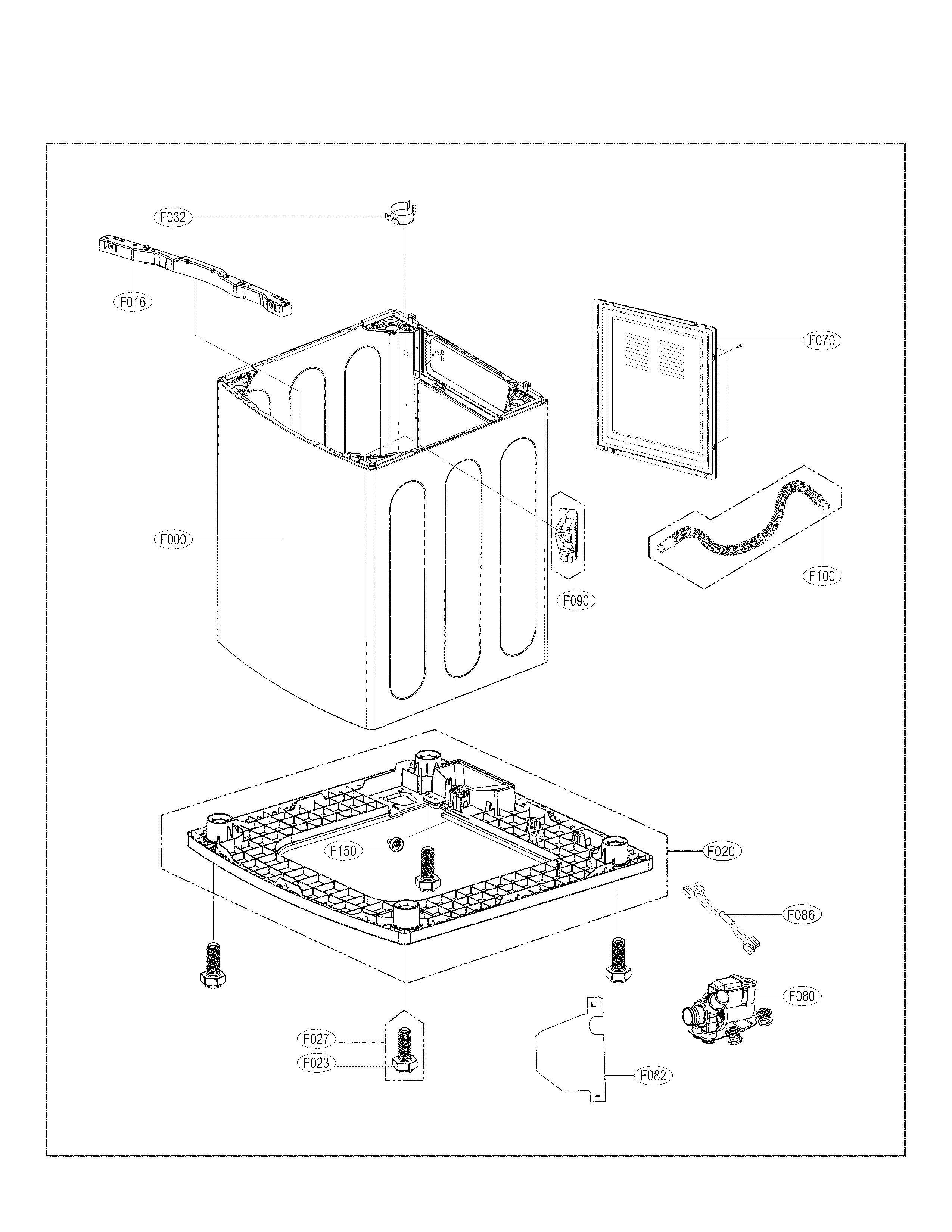 LG WT1701CV/00 outer case parts diagram