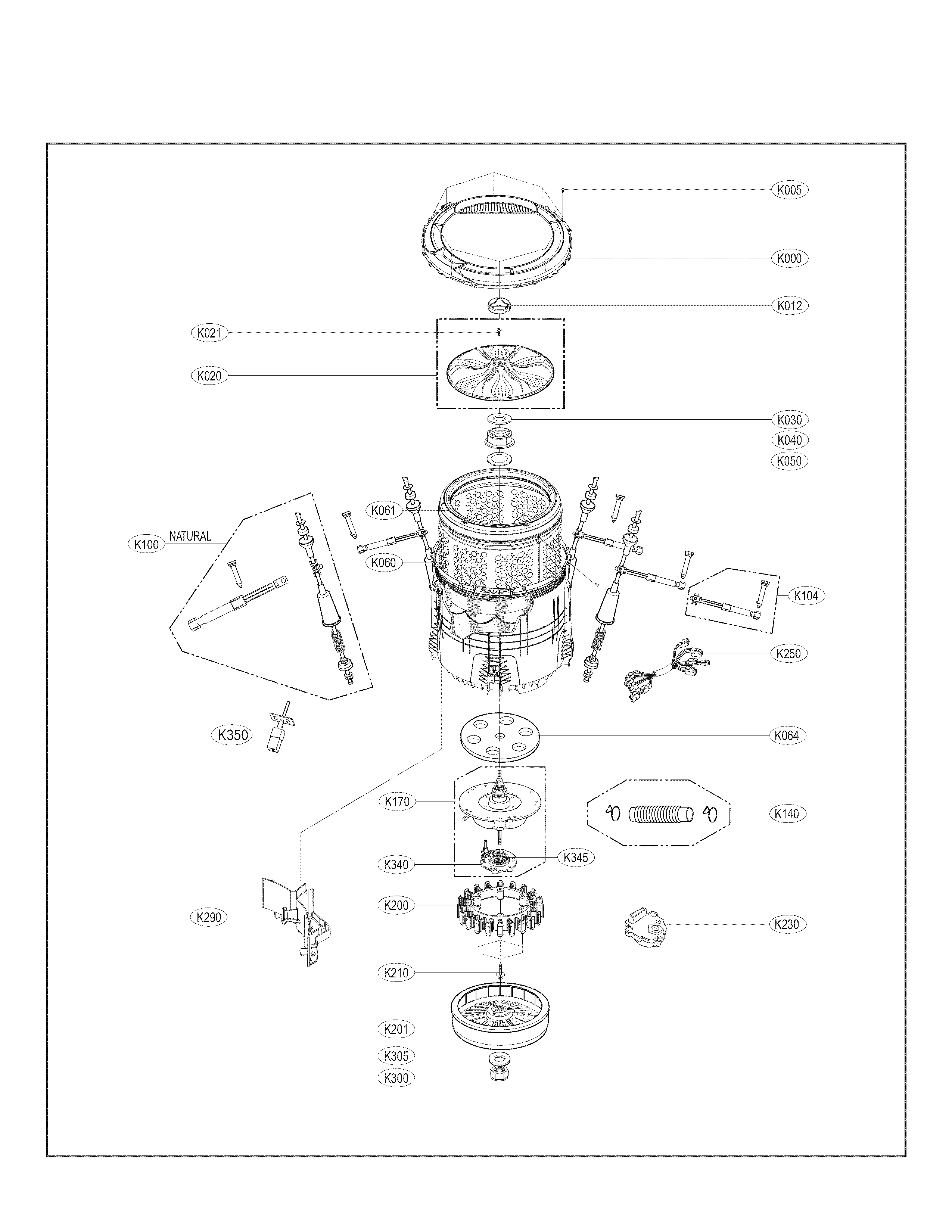 LG WT1701CV/00 tub assembly diagram