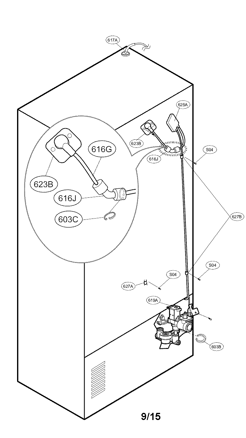 Kenmore Elite 79574022411 valve and water parts diagram
