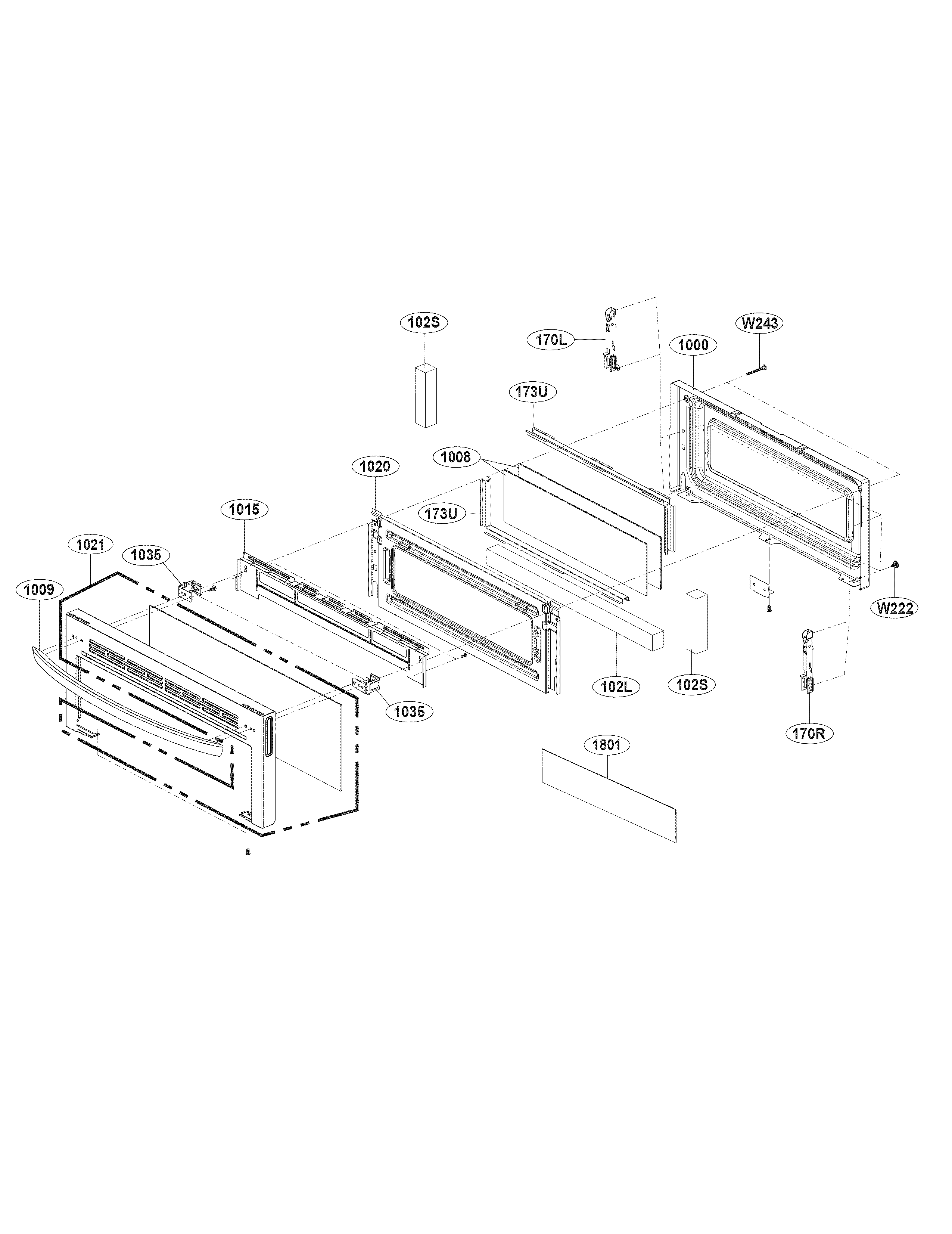 LG LDG4315ST upper door parts diagram