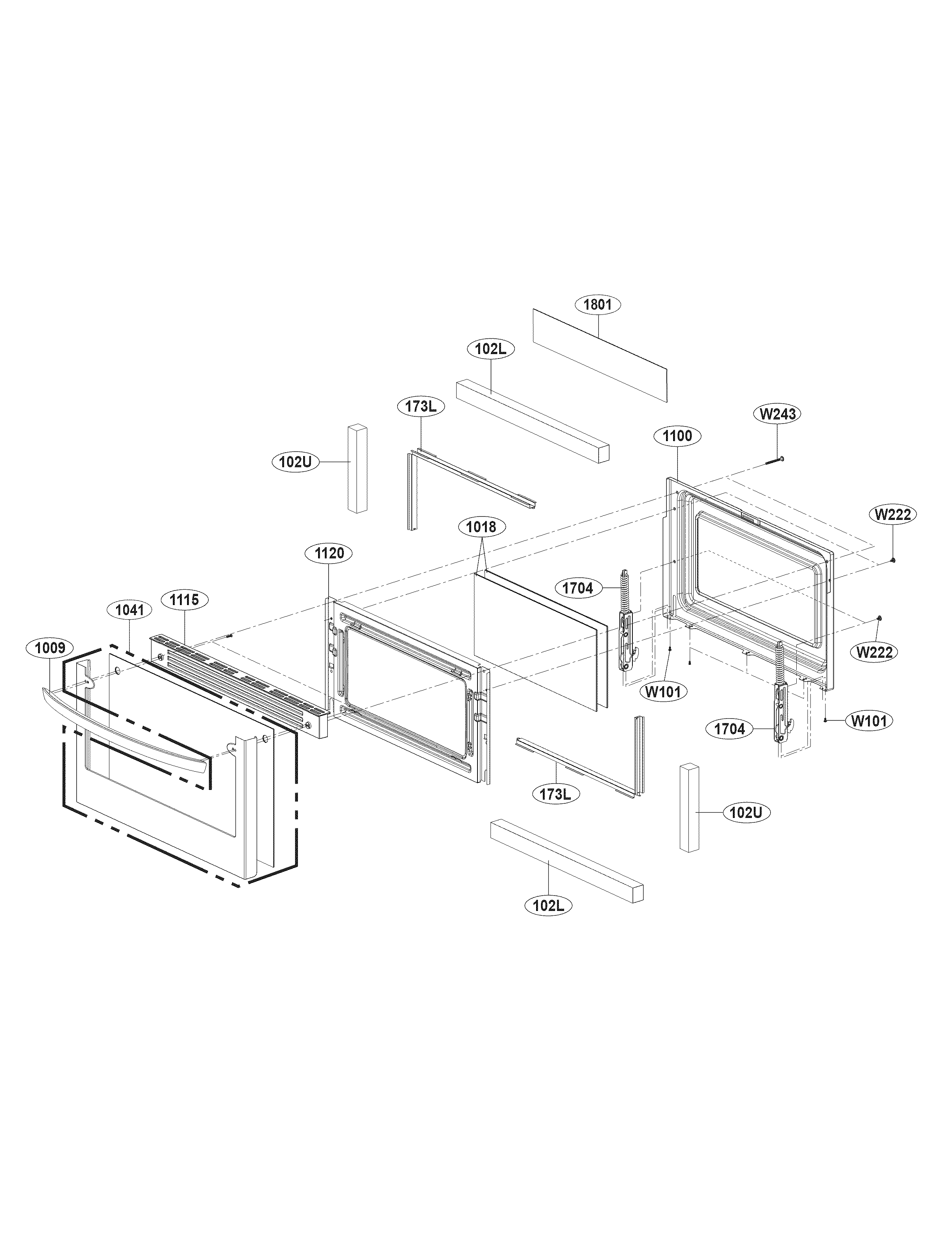 LG LDG4315ST lower door parts diagram