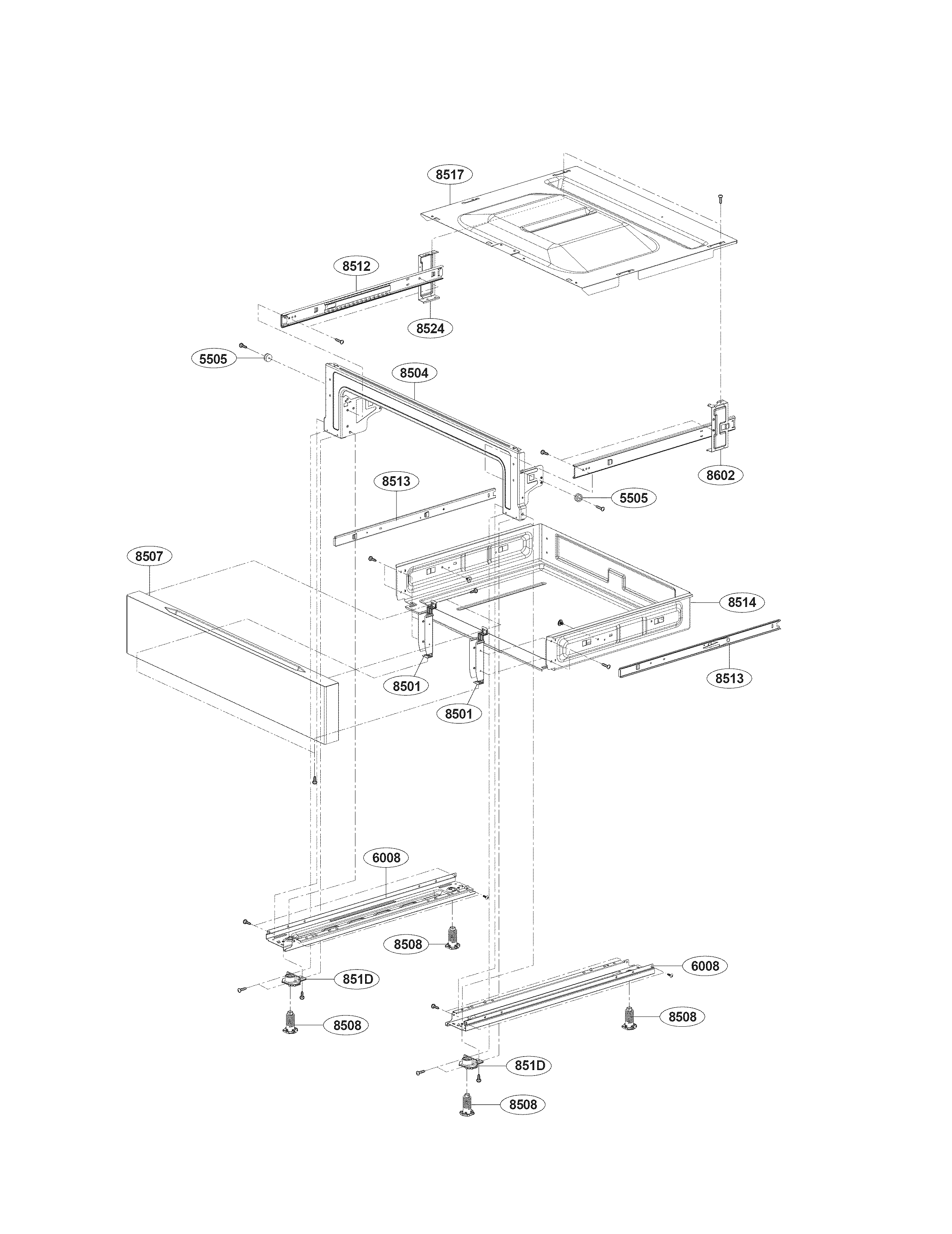 LG LRG4113ST/00 drawer parts diagram
