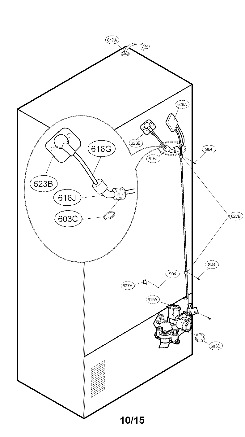 Kenmore Elite 79574023411 valve and water parts diagram