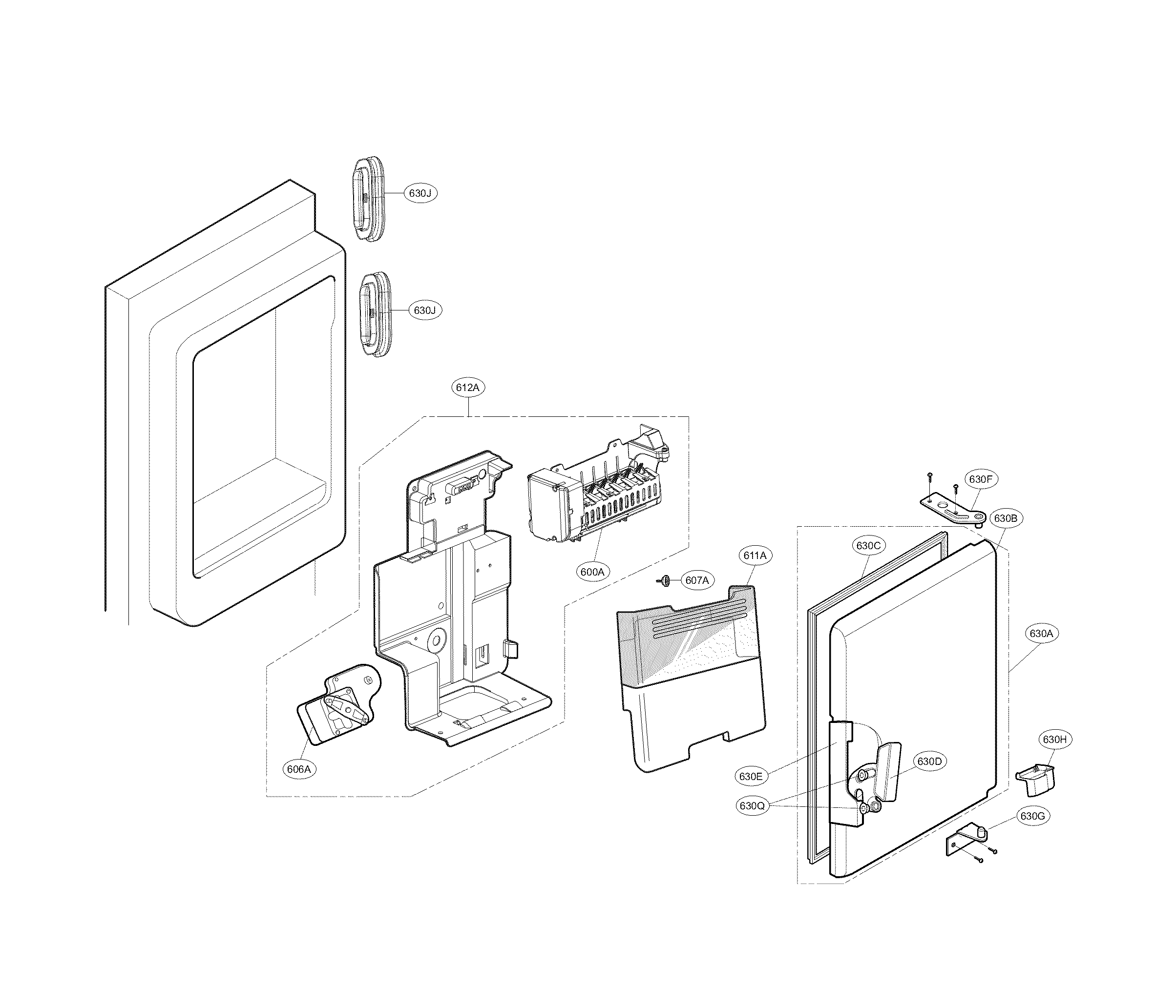 Kenmore Elite 79574039411 ice maker parts diagram