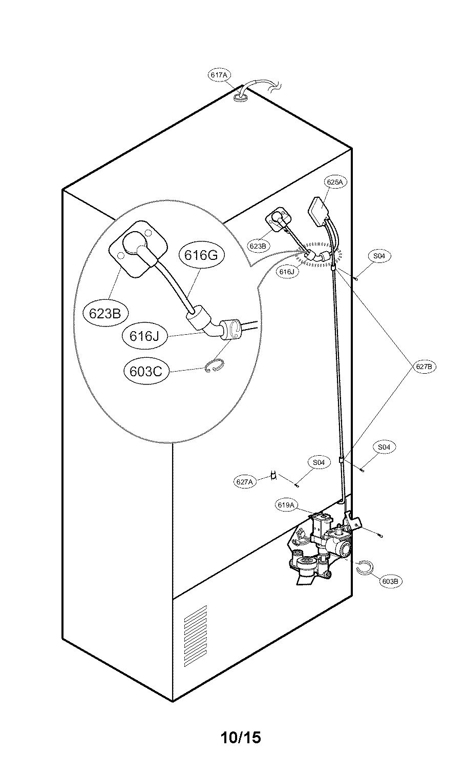 Kenmore Elite 79574042411 valve and water parts diagram