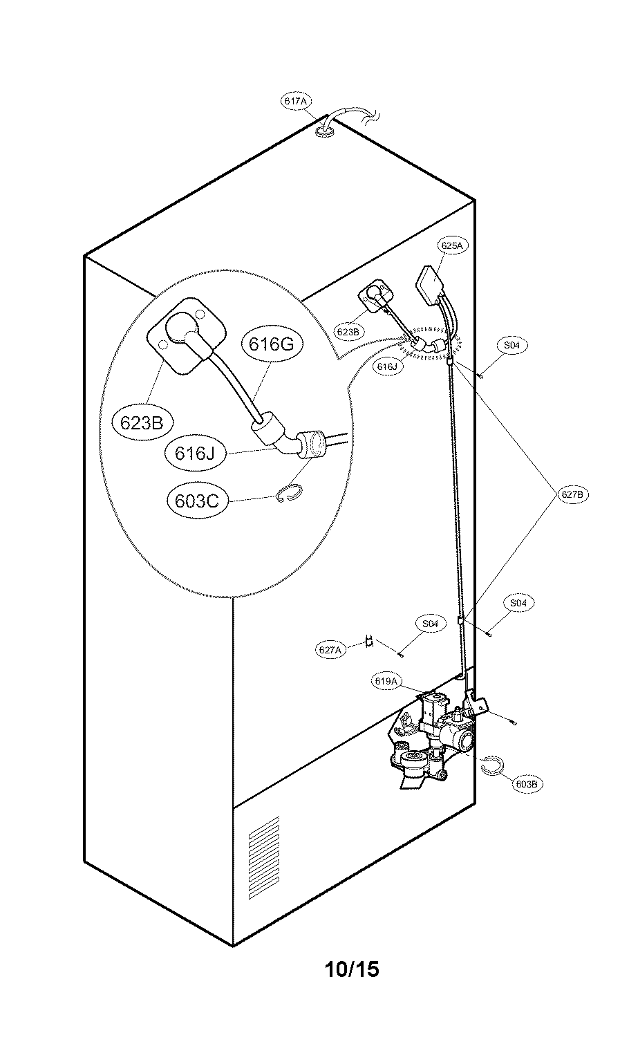 Kenmore Elite 79574049411 valve and water parts diagram