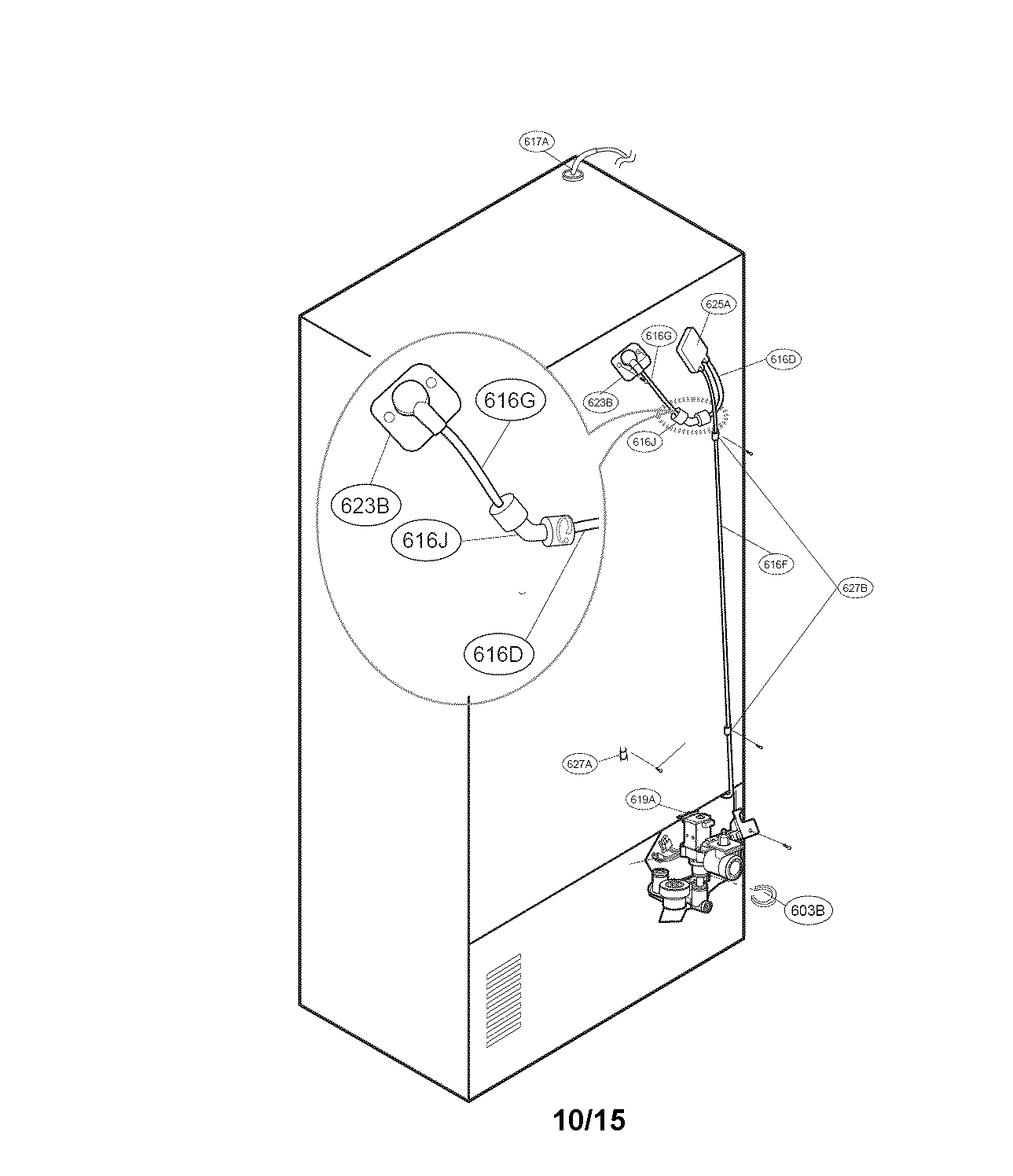 Kenmore 79570329311 valve and water parts diagram