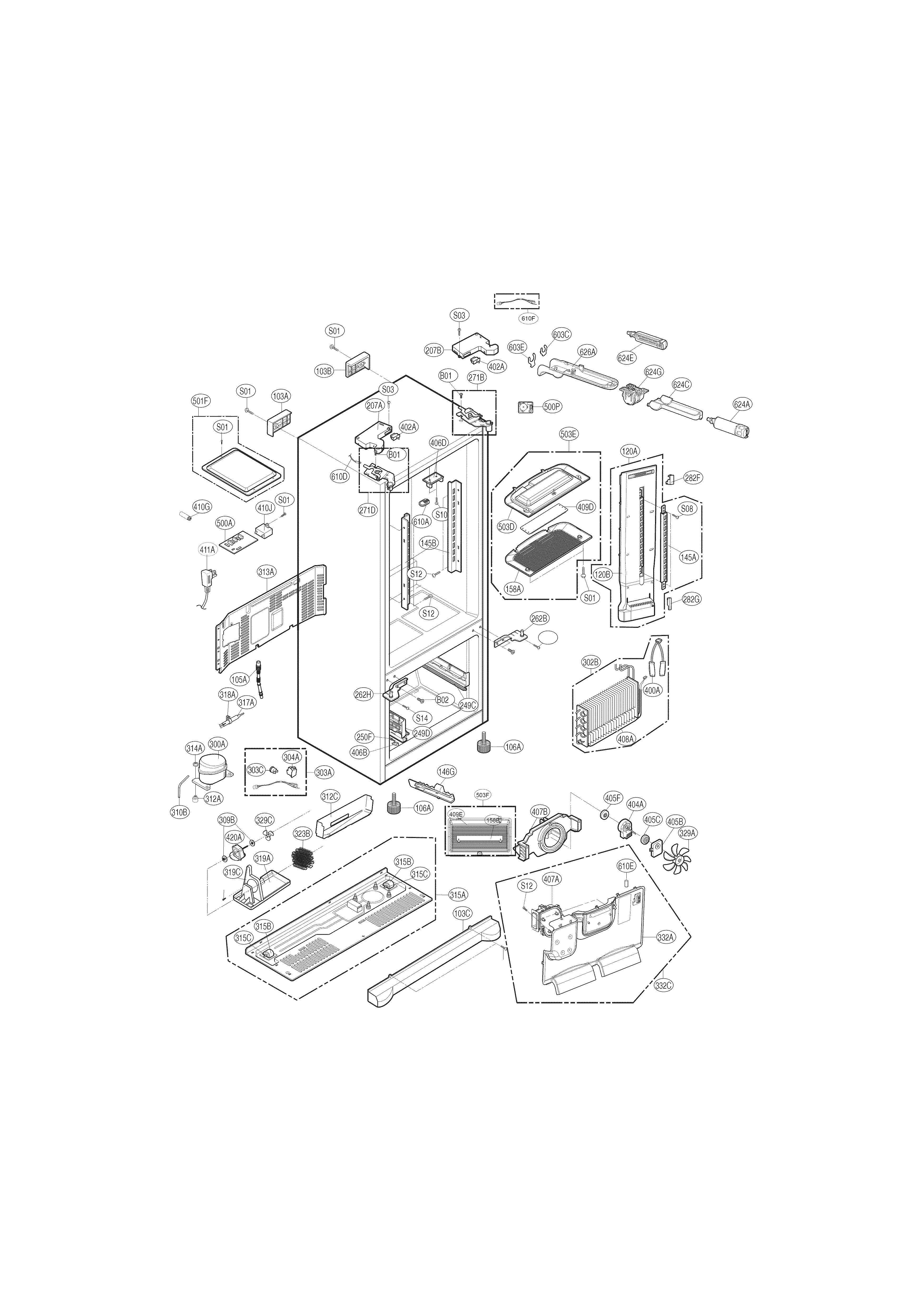 Kenmore 79570329311 case parts diagram