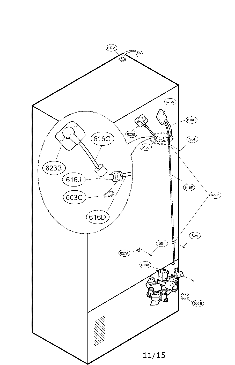 Kenmore Elite 79572373312 valve and water parts diagram