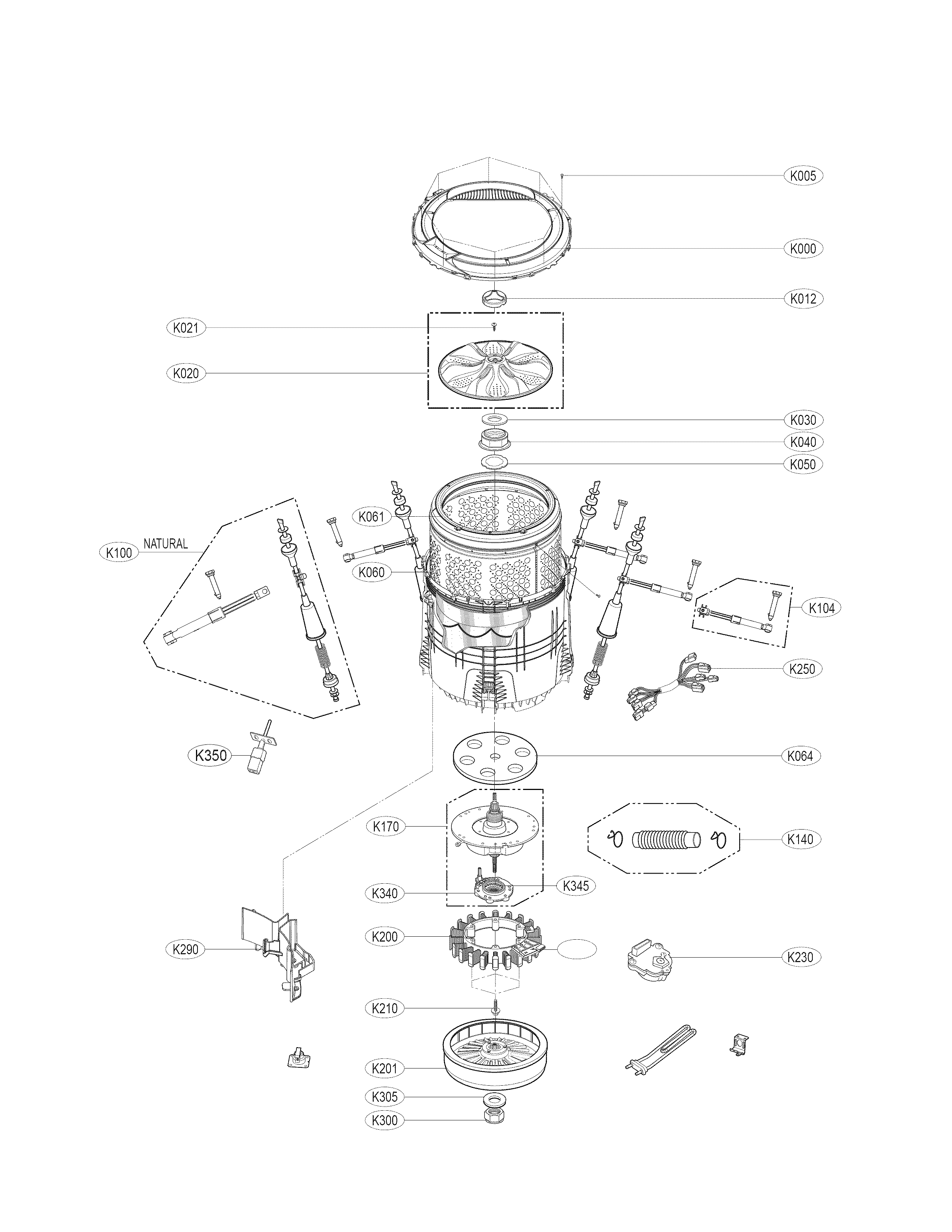 Kenmore Elite 79631403410 outer tube parts diagram