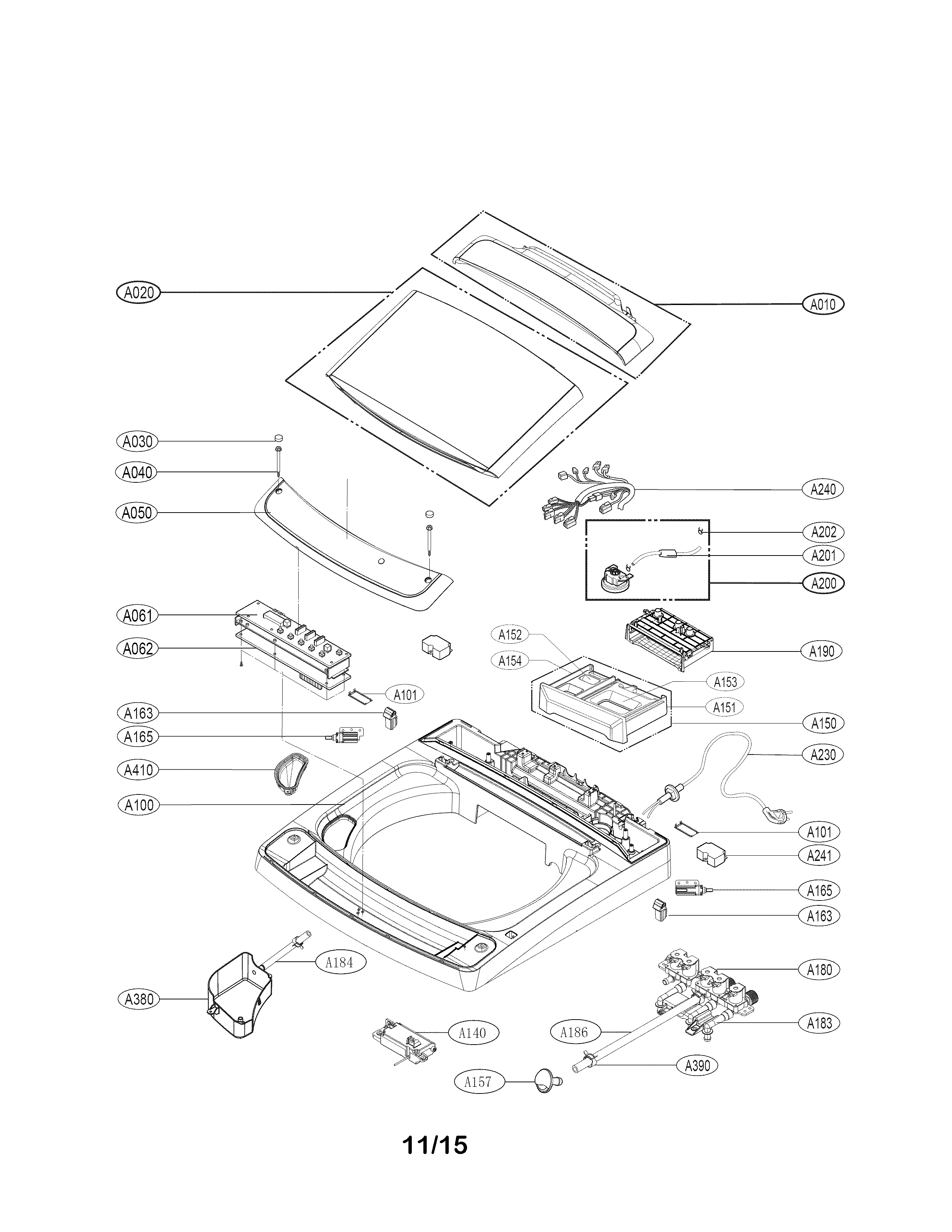Kenmore Elite 79631422410 top cover parts diagram