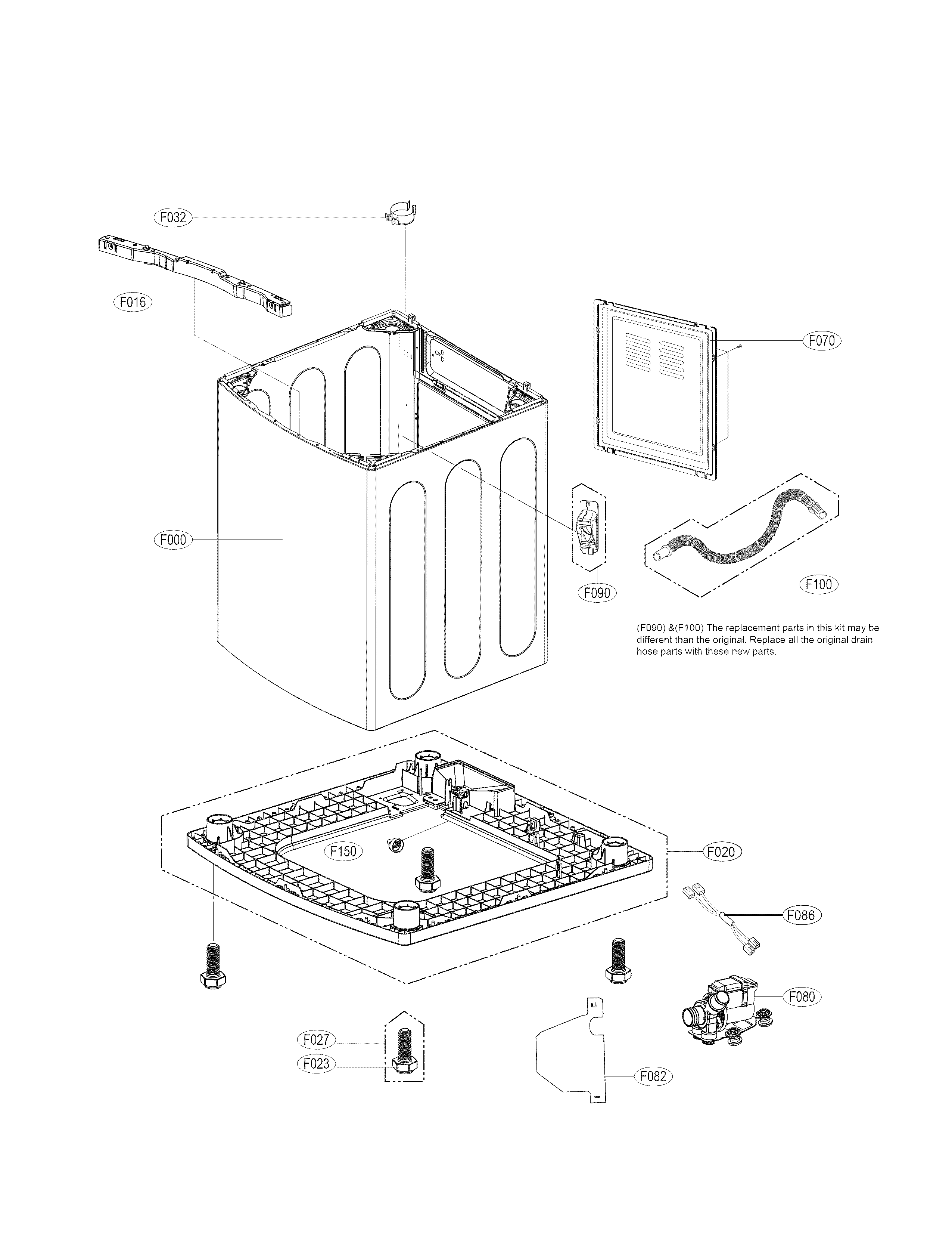 Kenmore Elite 79631422410 outer case parts diagram