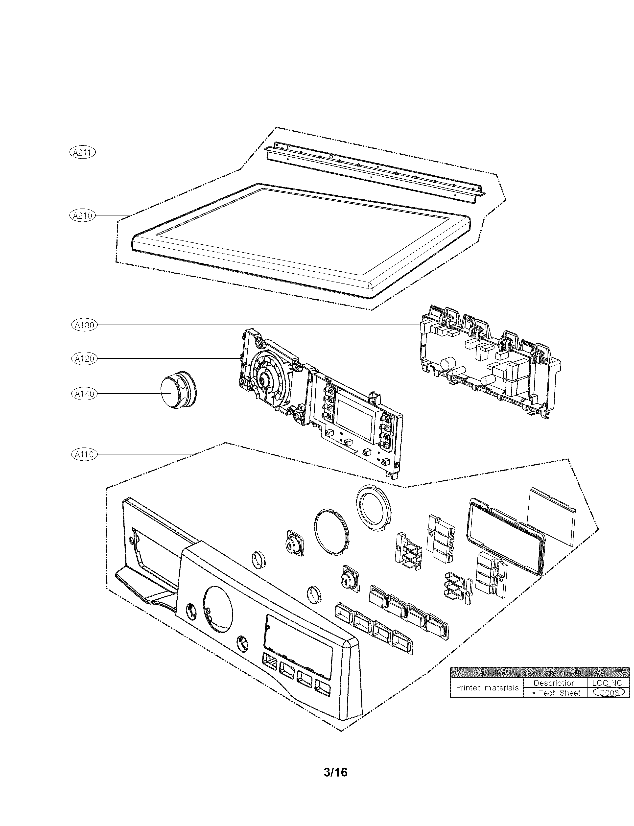 LG DLGX3571W control panel parts diagram