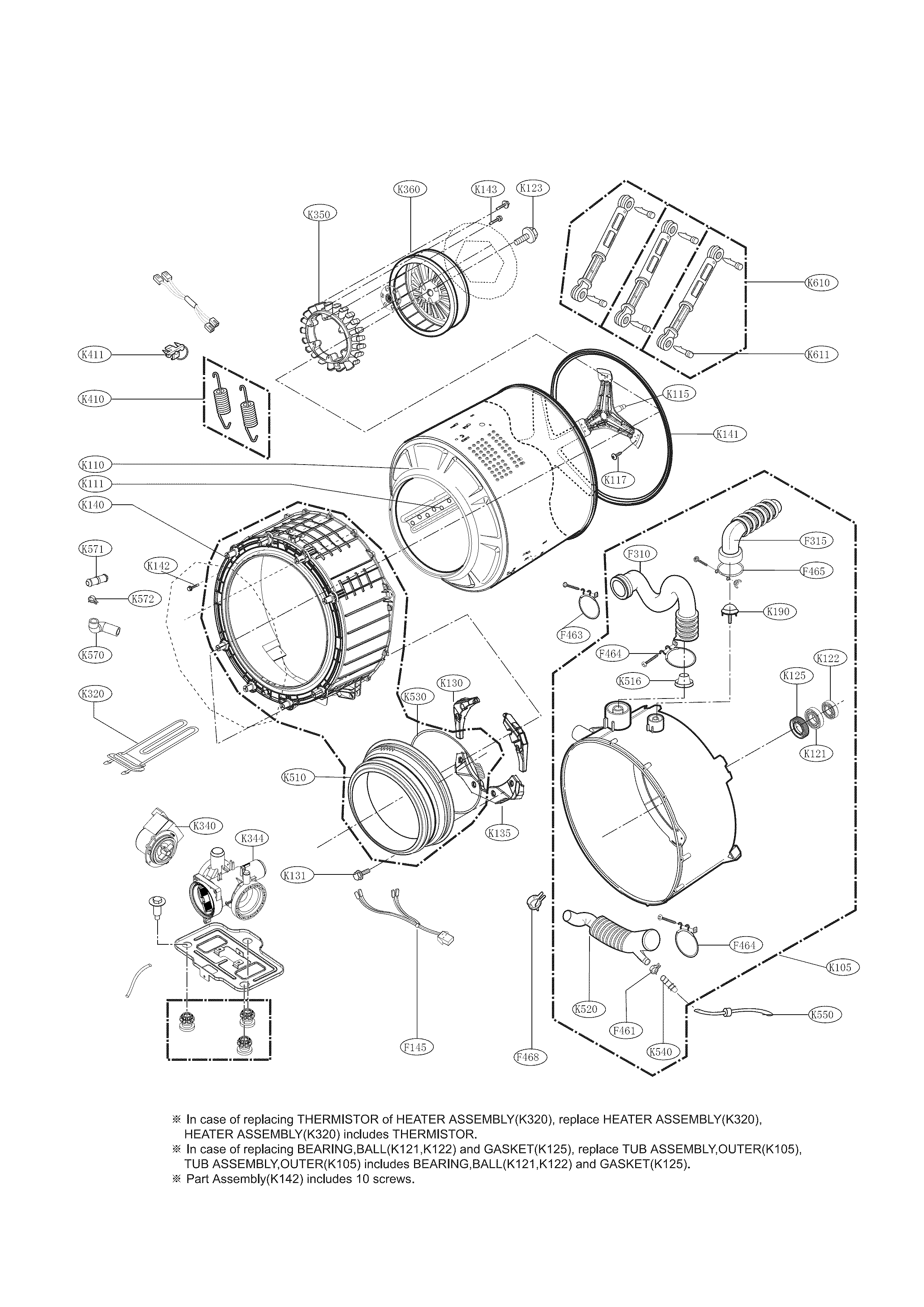 Kenmore 79641382411 drum parts diagram