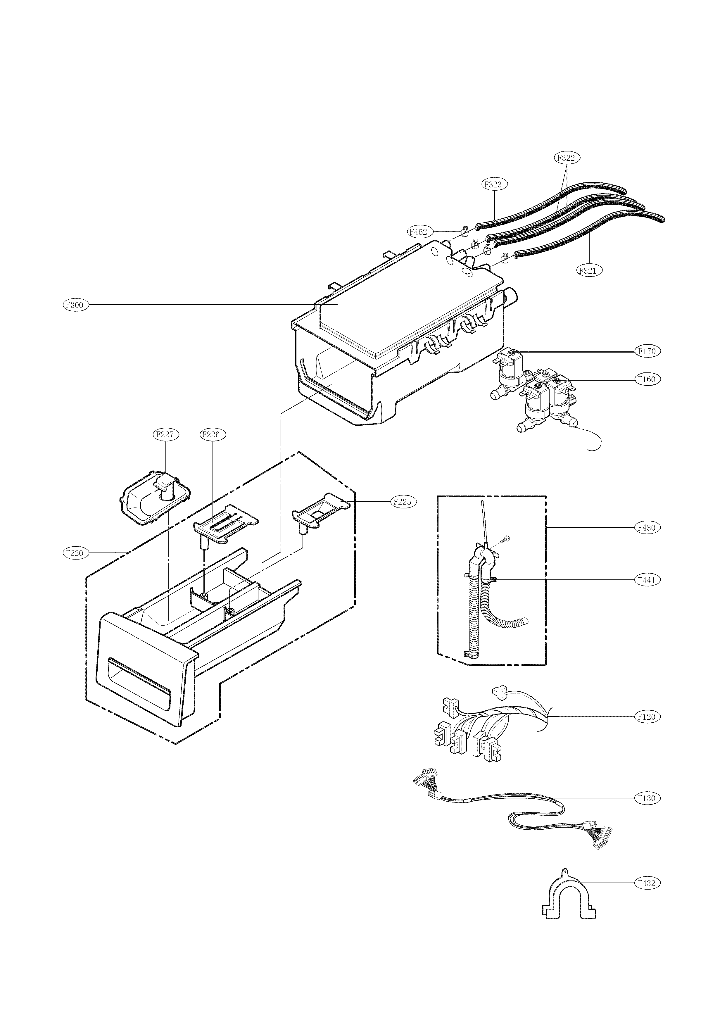 Kenmore 79641382411 dispenser parts diagram