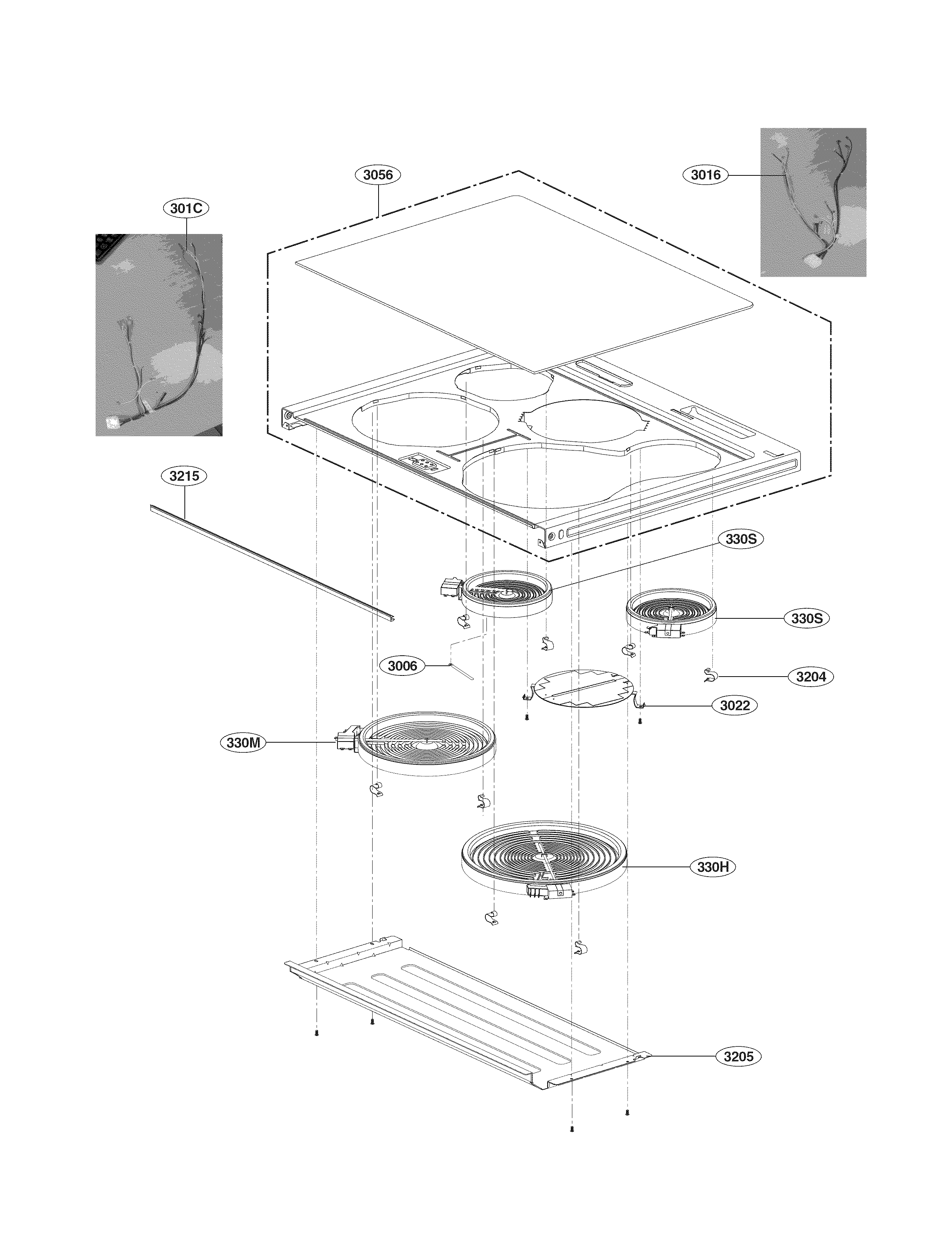 LG LSE4613ST/00 cooktop parts diagram