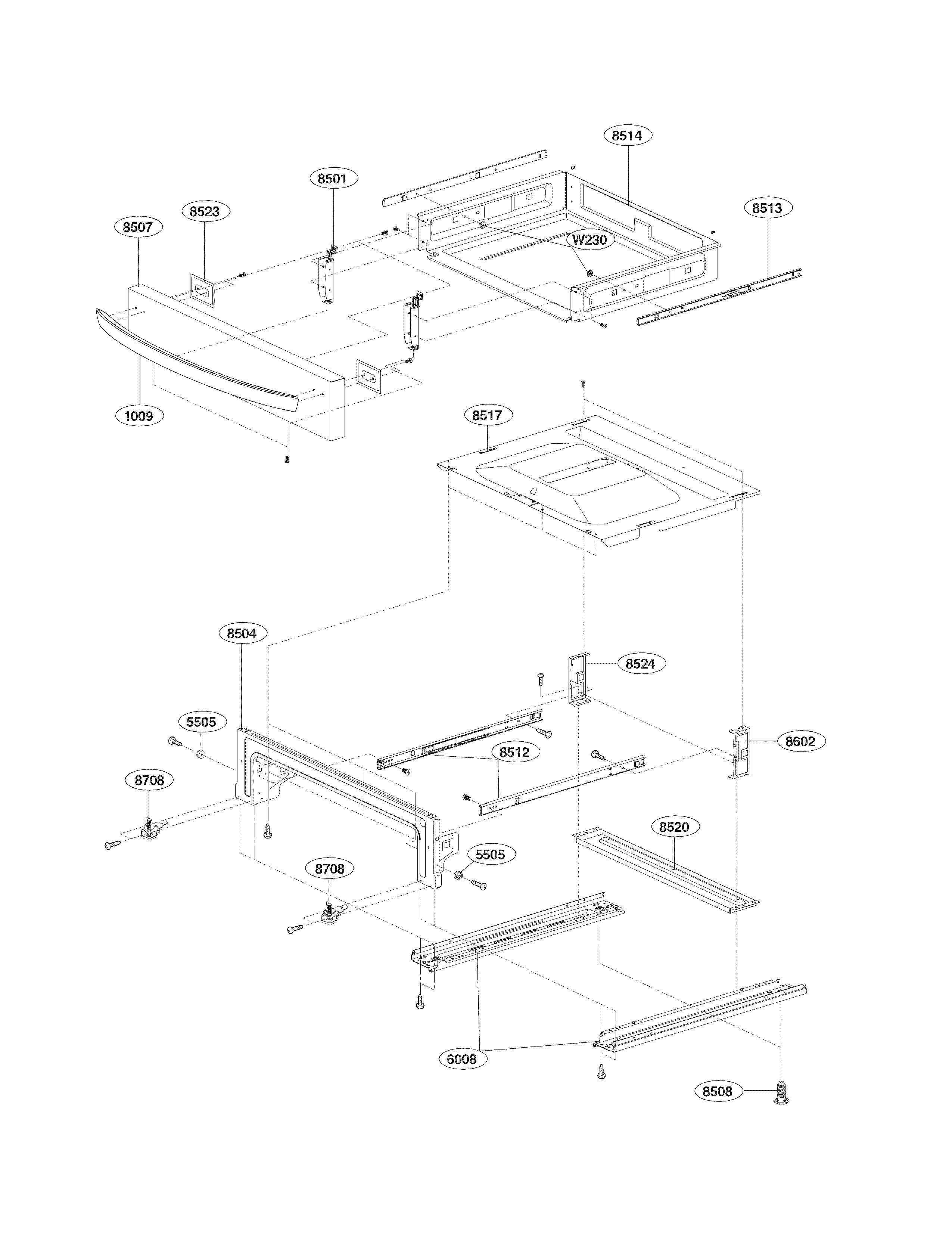 LG LSE4613ST/00 drawer parts diagram