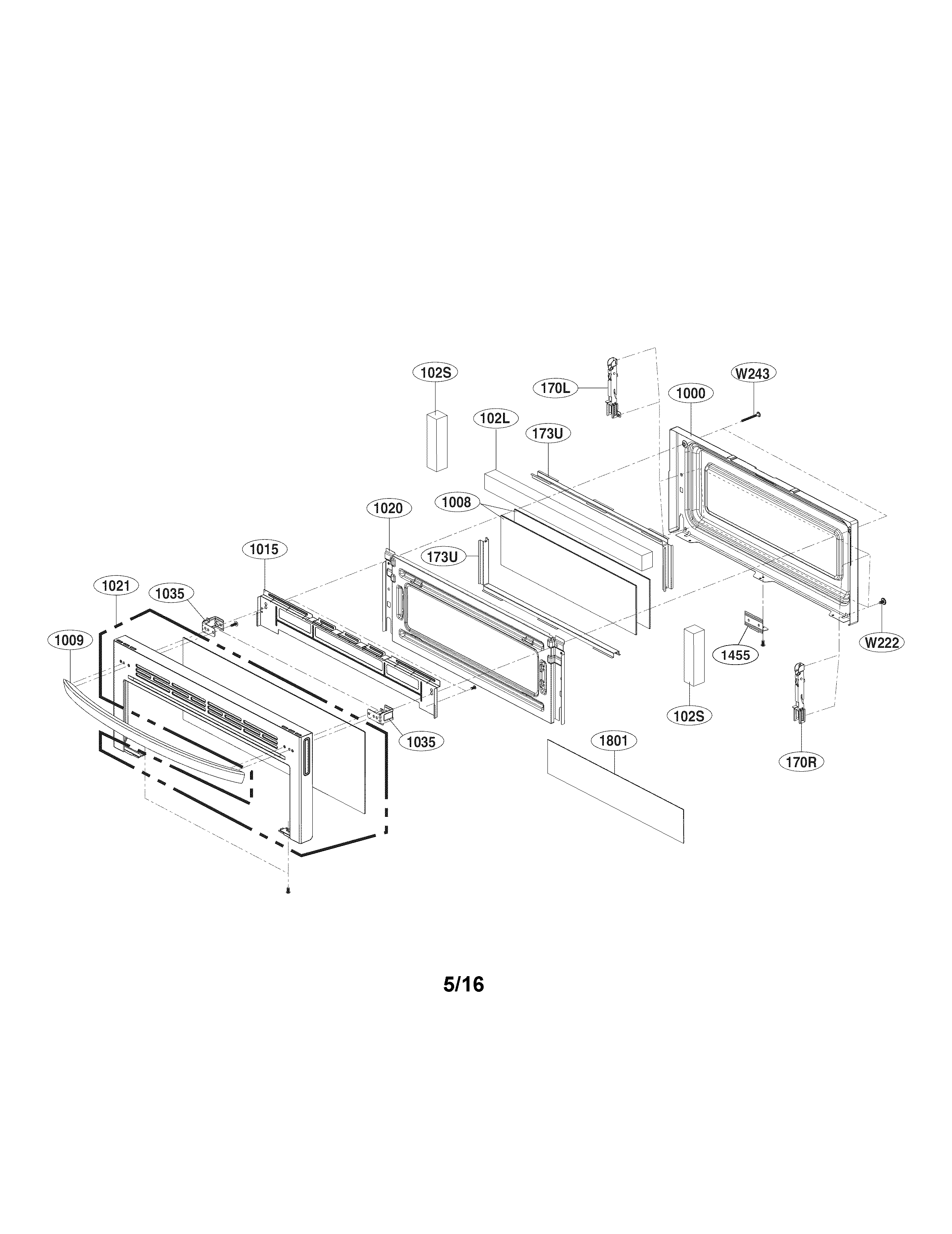 LG LDE4415BD/00 upper door parts diagram