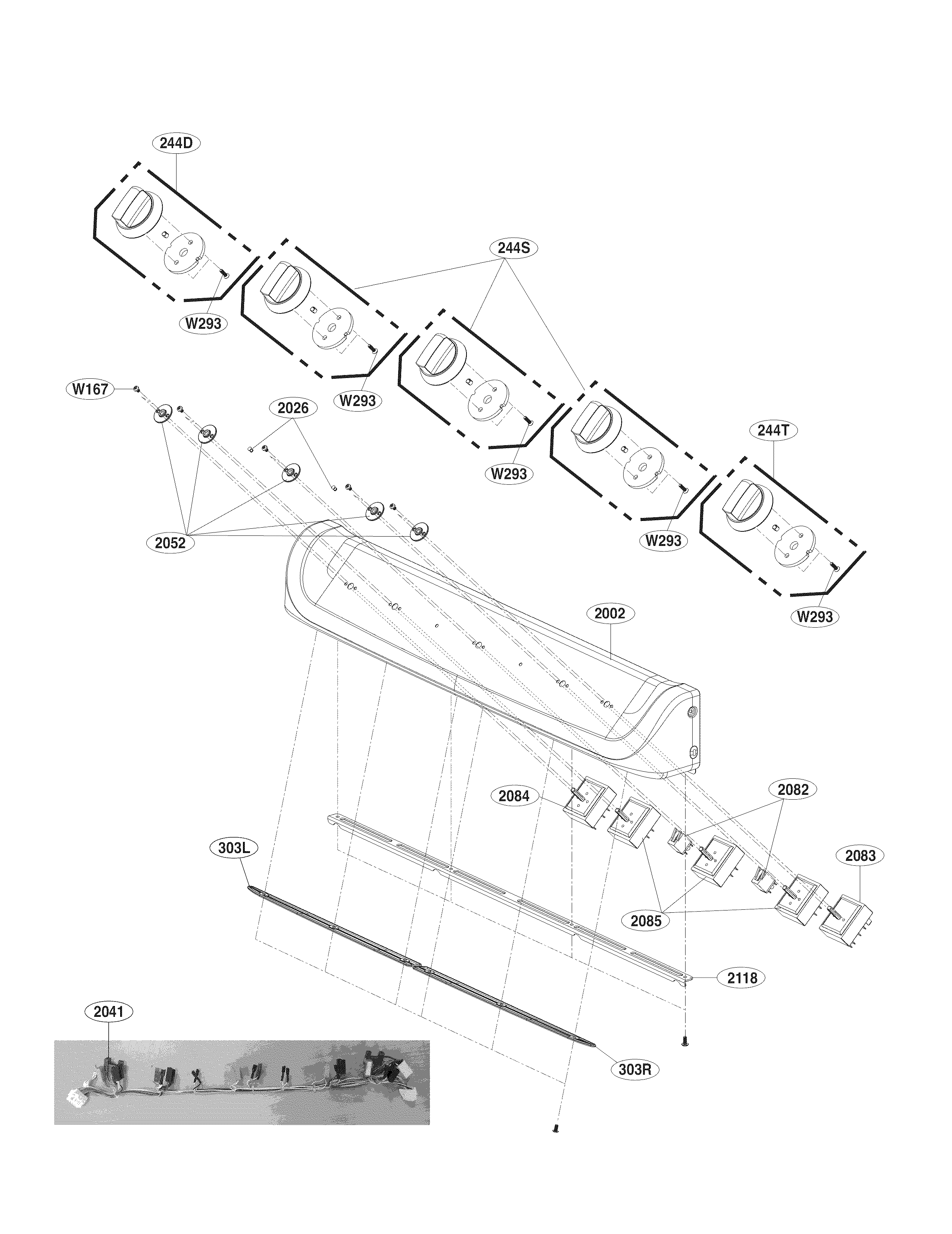 LG LDE4415BD/00 cooktop control parts diagram
