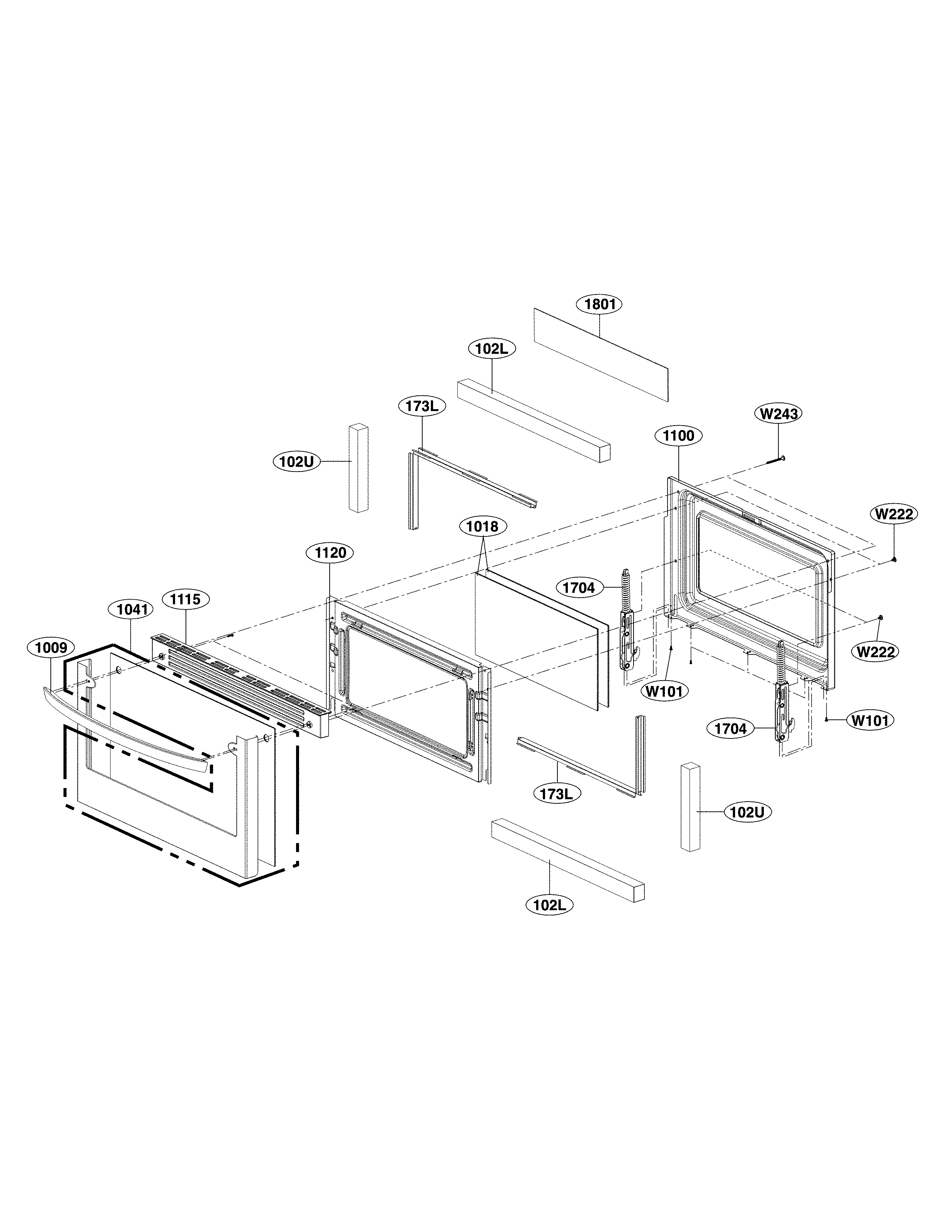 LG LDG4315BD lower door parts diagram