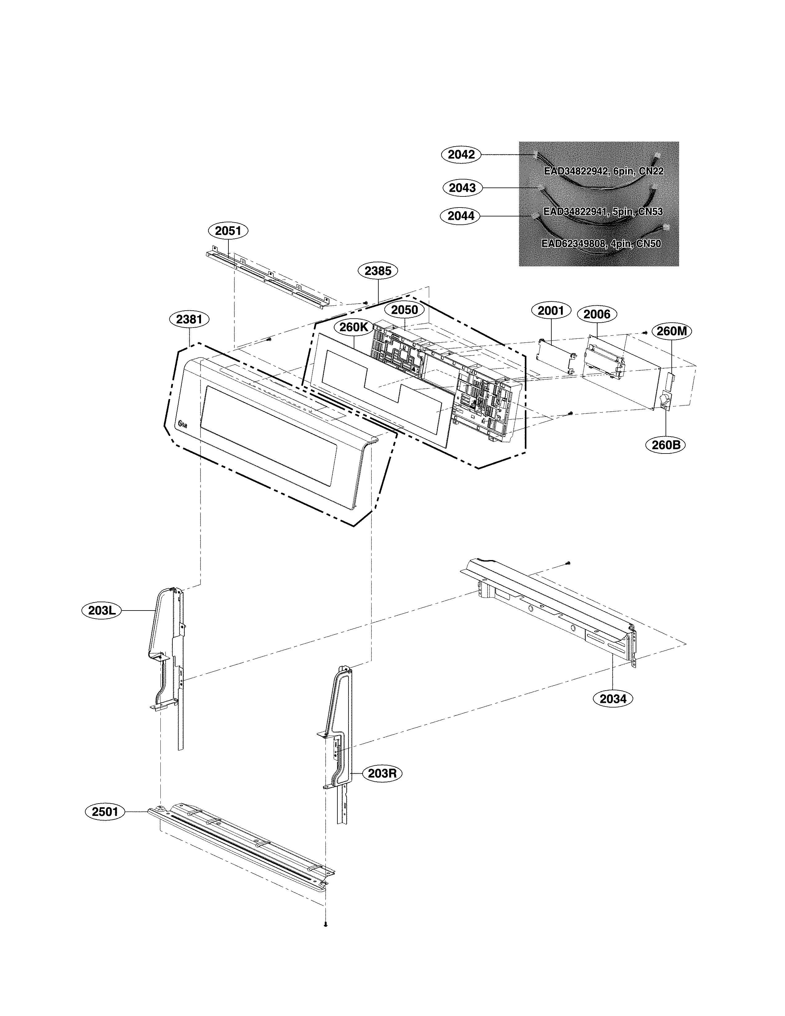 LG LDG4315BD controller parts diagram