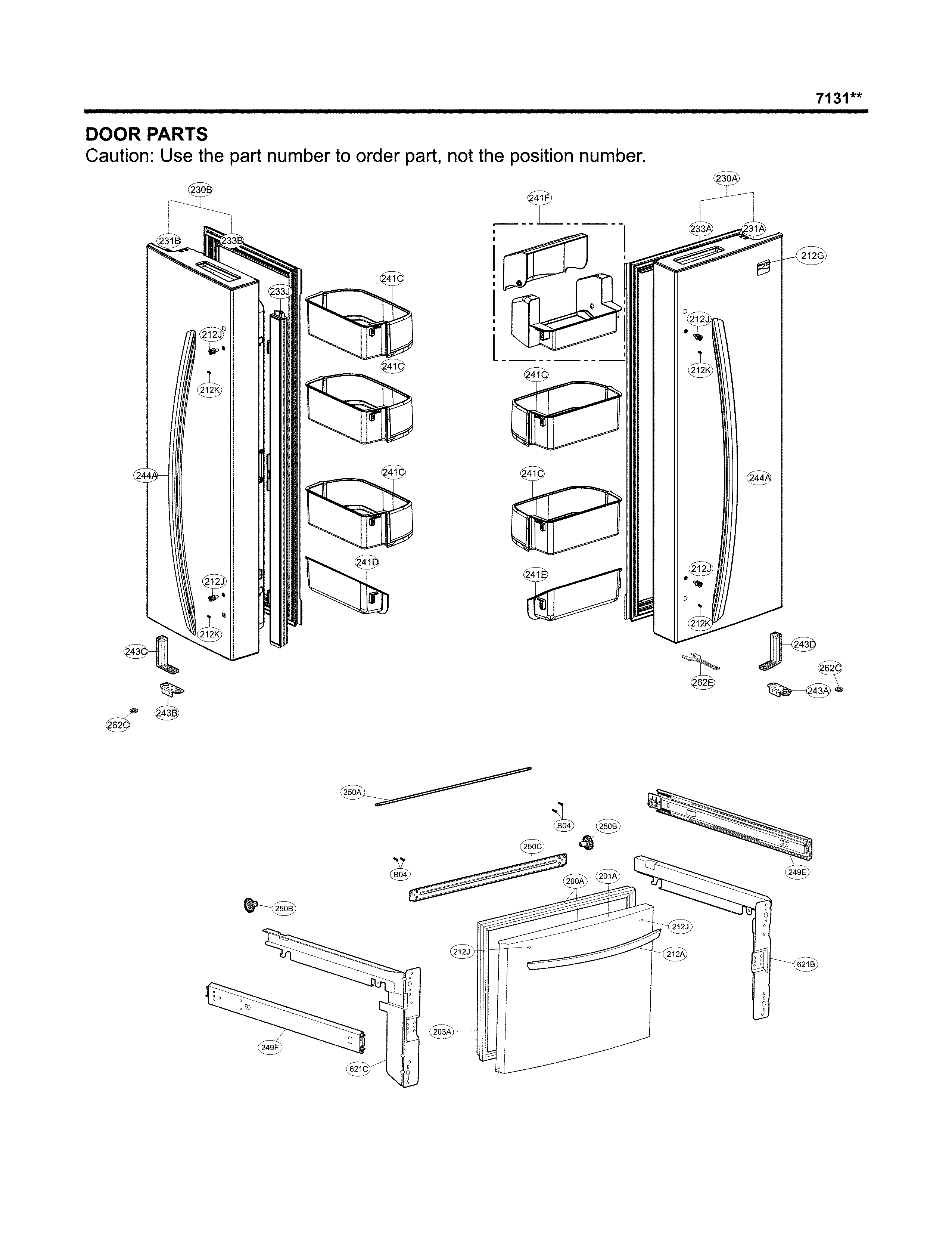 Kenmore 79571314312 door parts diagram