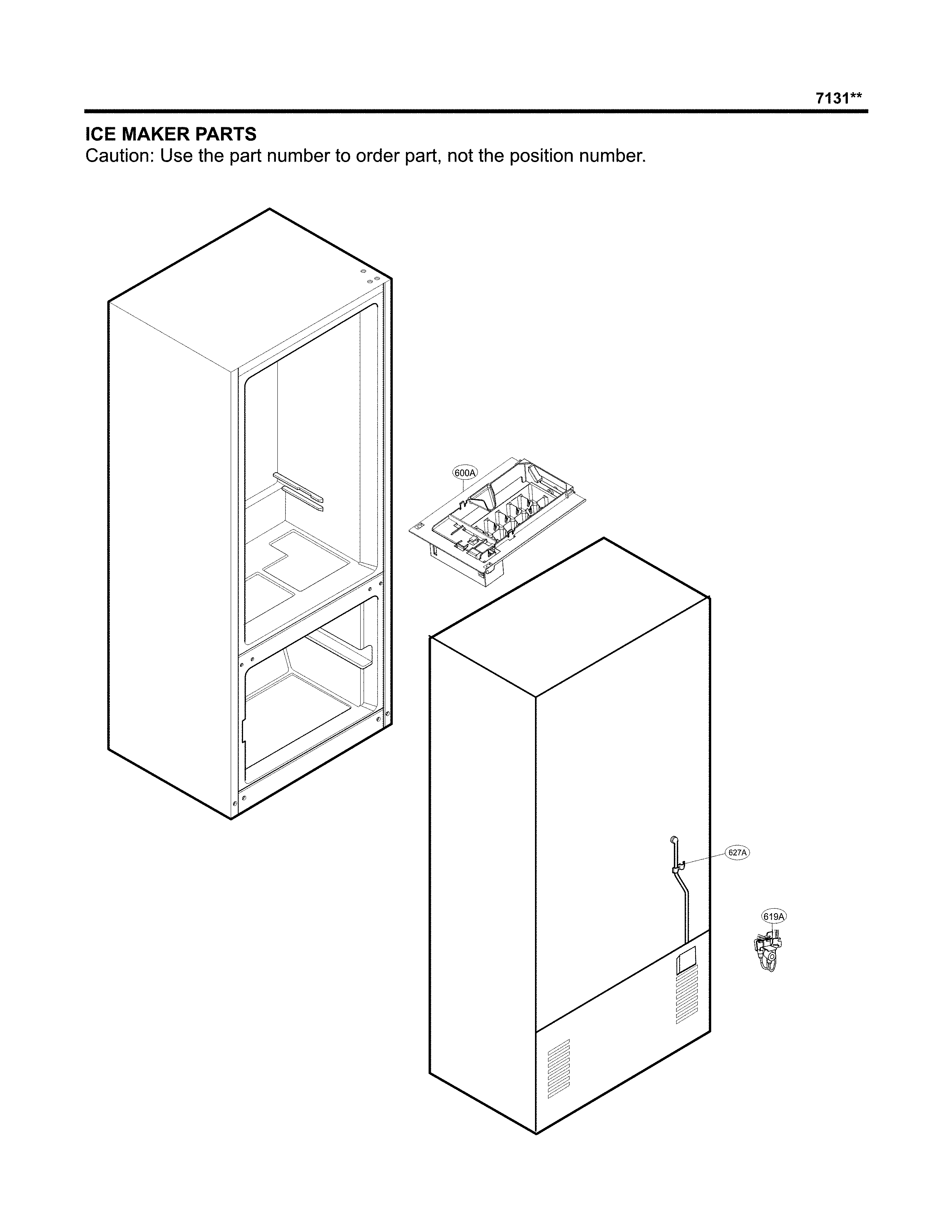 Kenmore 79571314312 ice maker part diagram