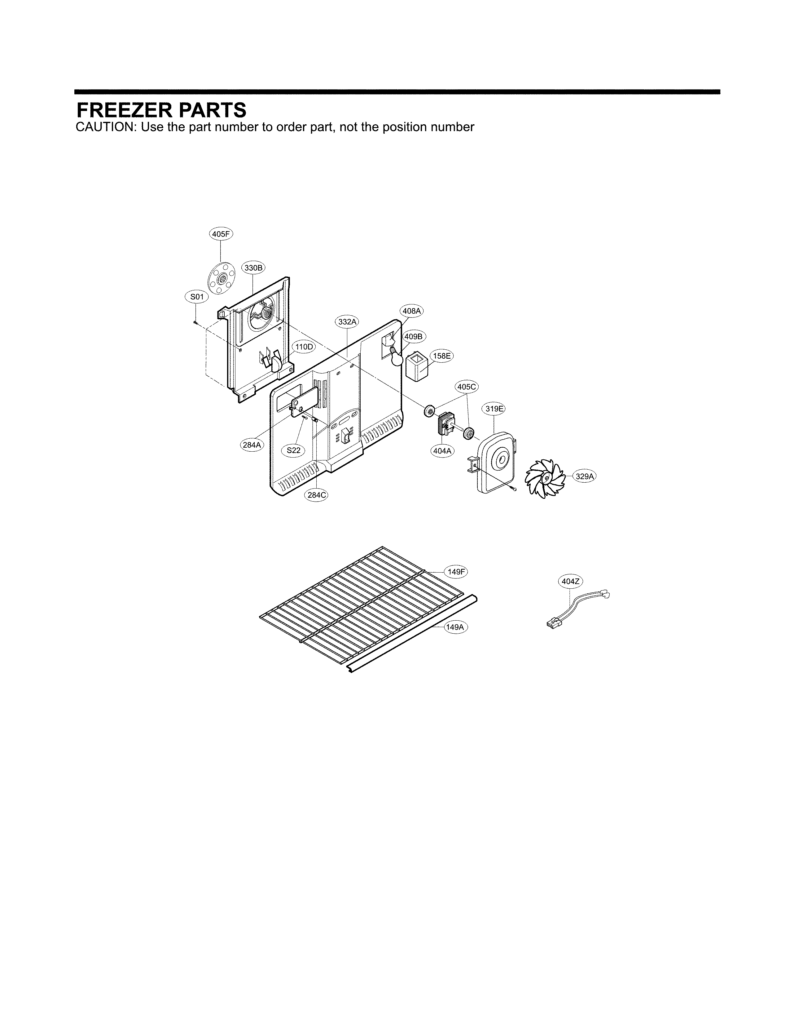 Kenmore 79579309901 freezer parts diagram