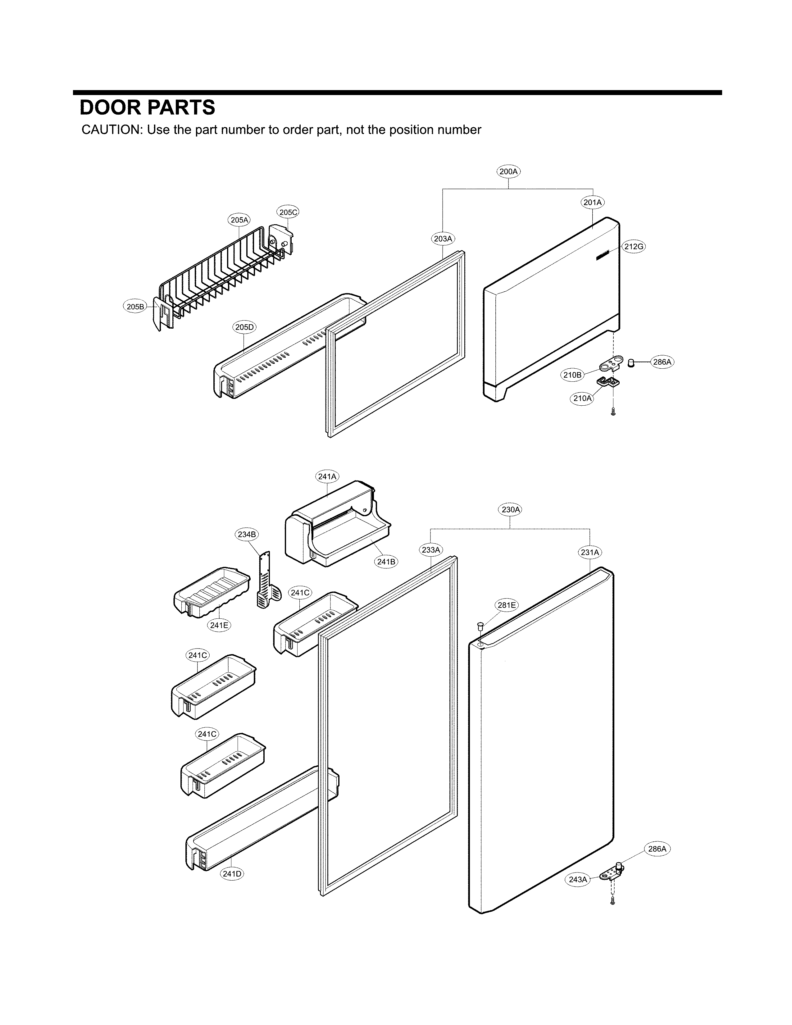 Kenmore 79579309901 door parts diagram