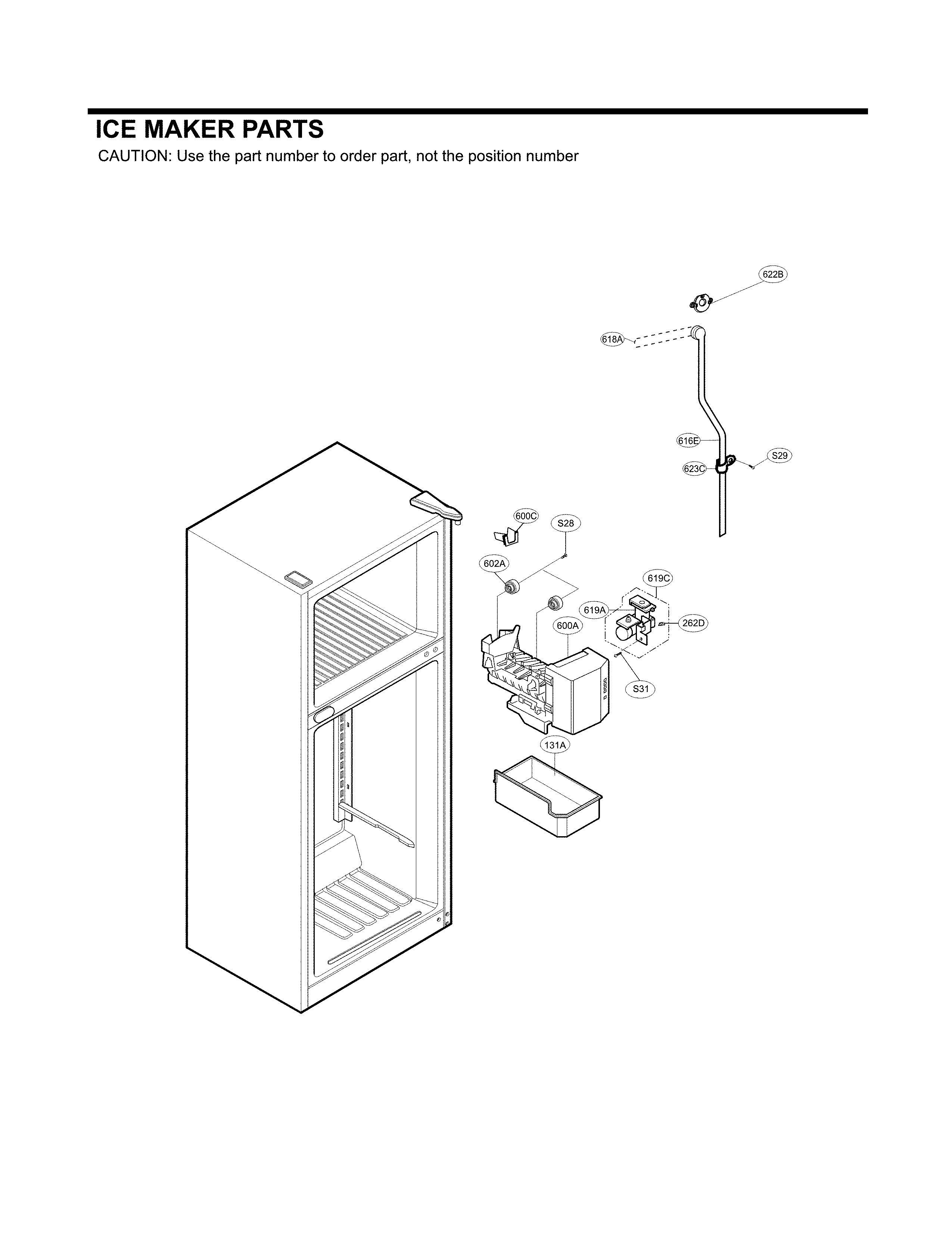 Kenmore 79579309901 ice maker parts diagram