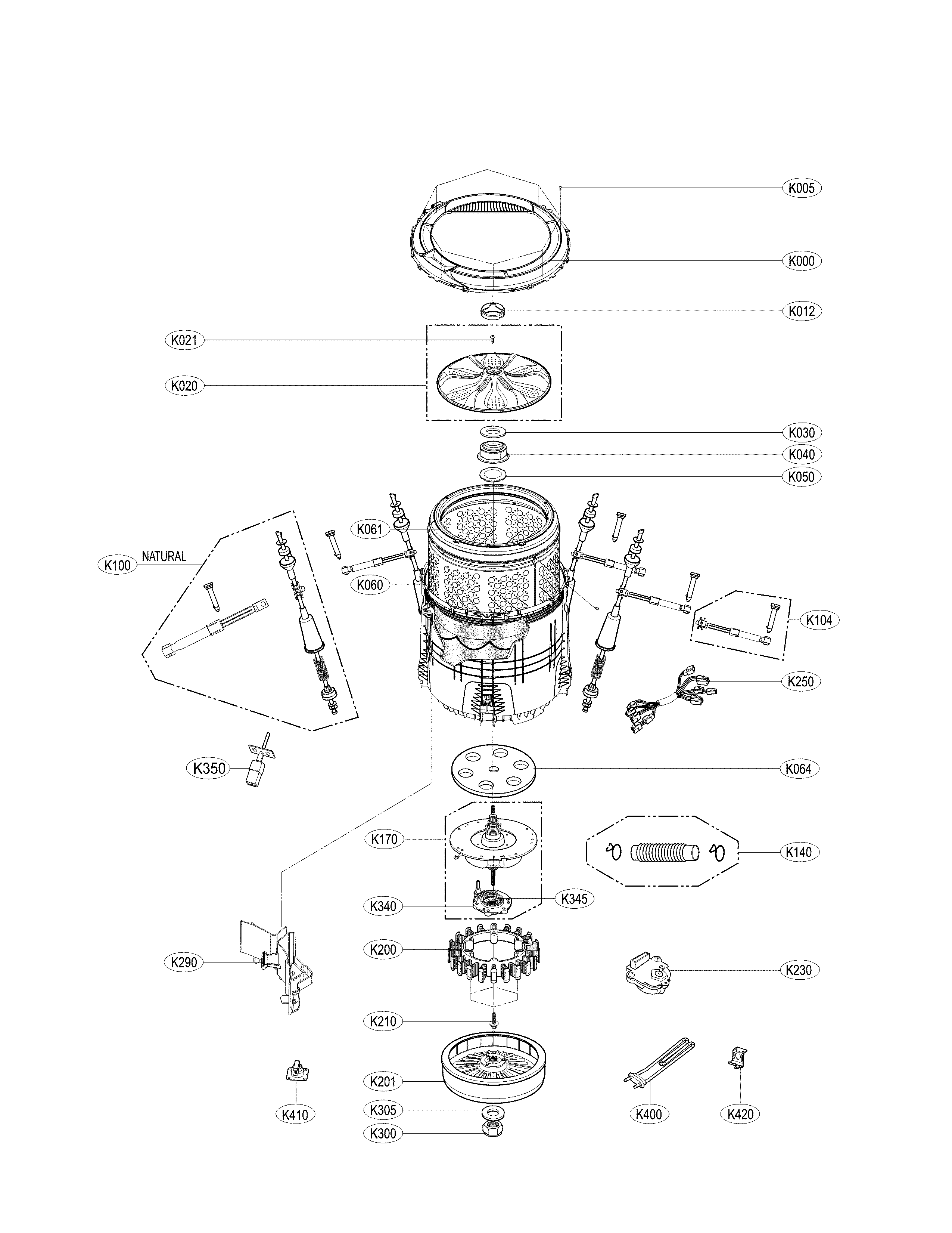 Kenmore Elite 79631552610 tub assembly parts diagram