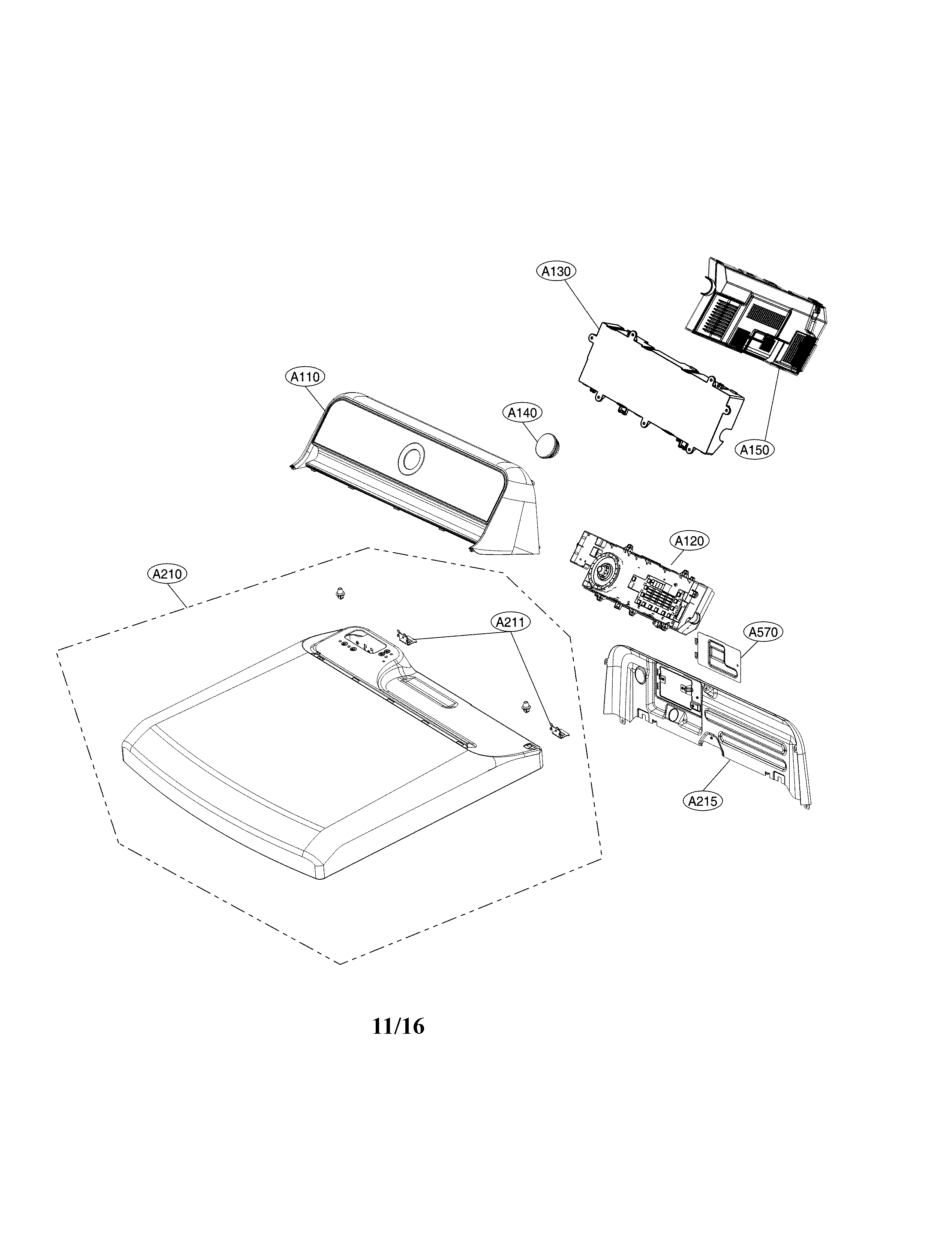 Kenmore Elite 79661553610 control panel parts diagram