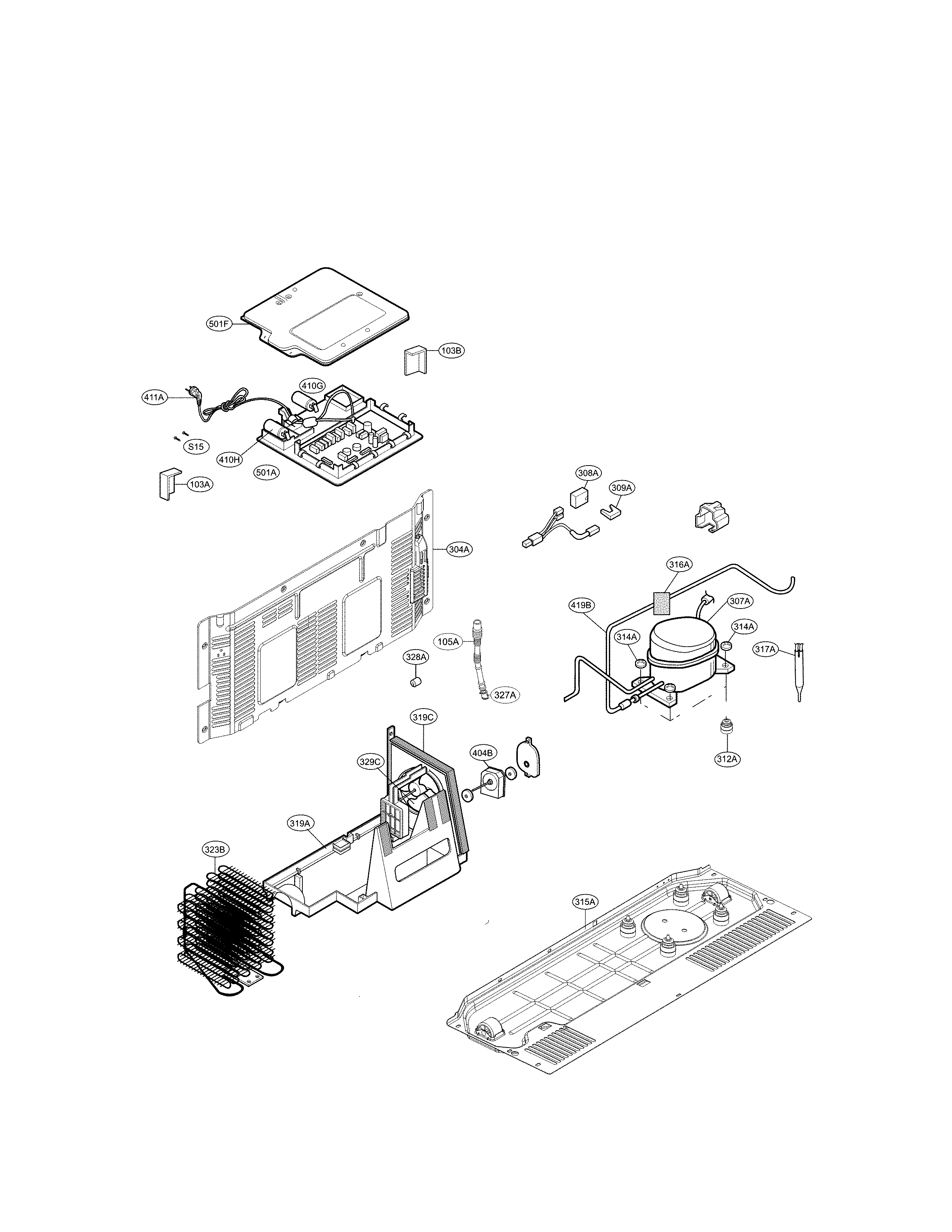 LG LSXS22423W/00 mechanical parts diagram