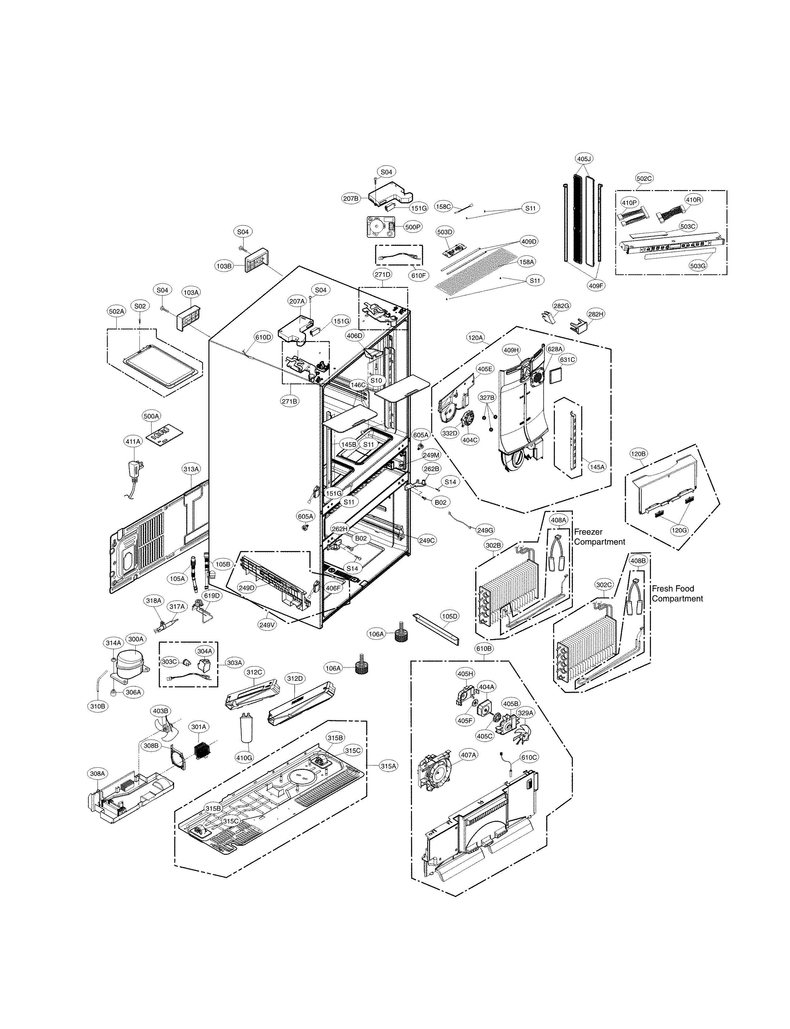 Kenmore Elite 79572483411 case parts diagram