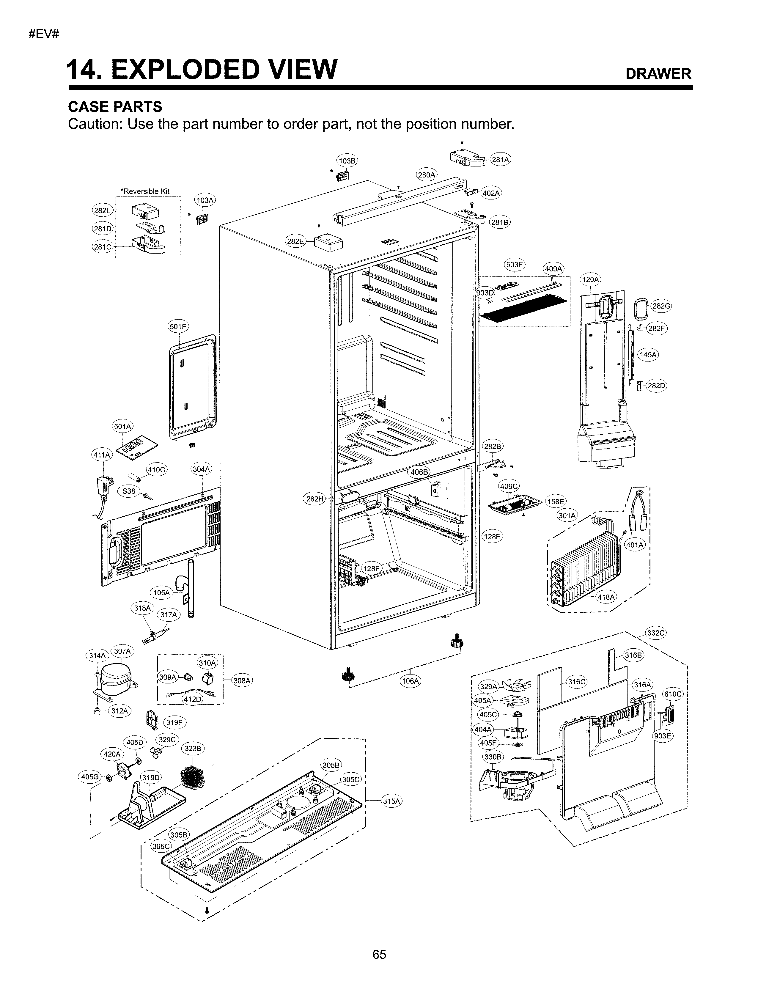 Kenmore Elite 79579024312 case parts diagram