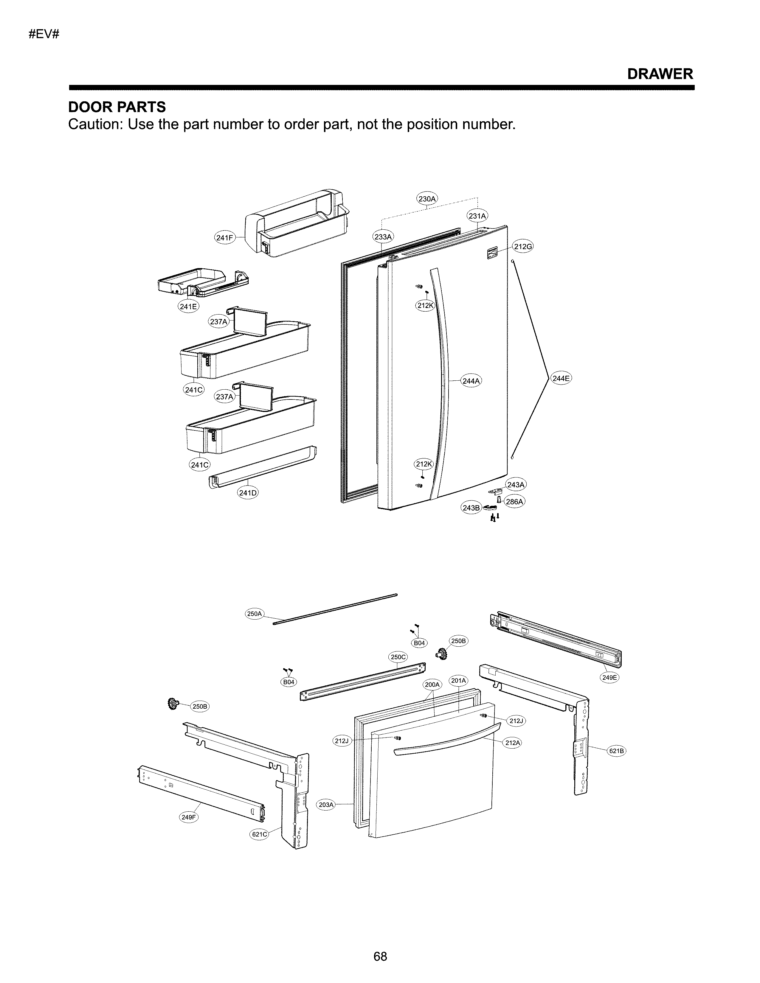 Kenmore Elite 79579024312 door parts diagram