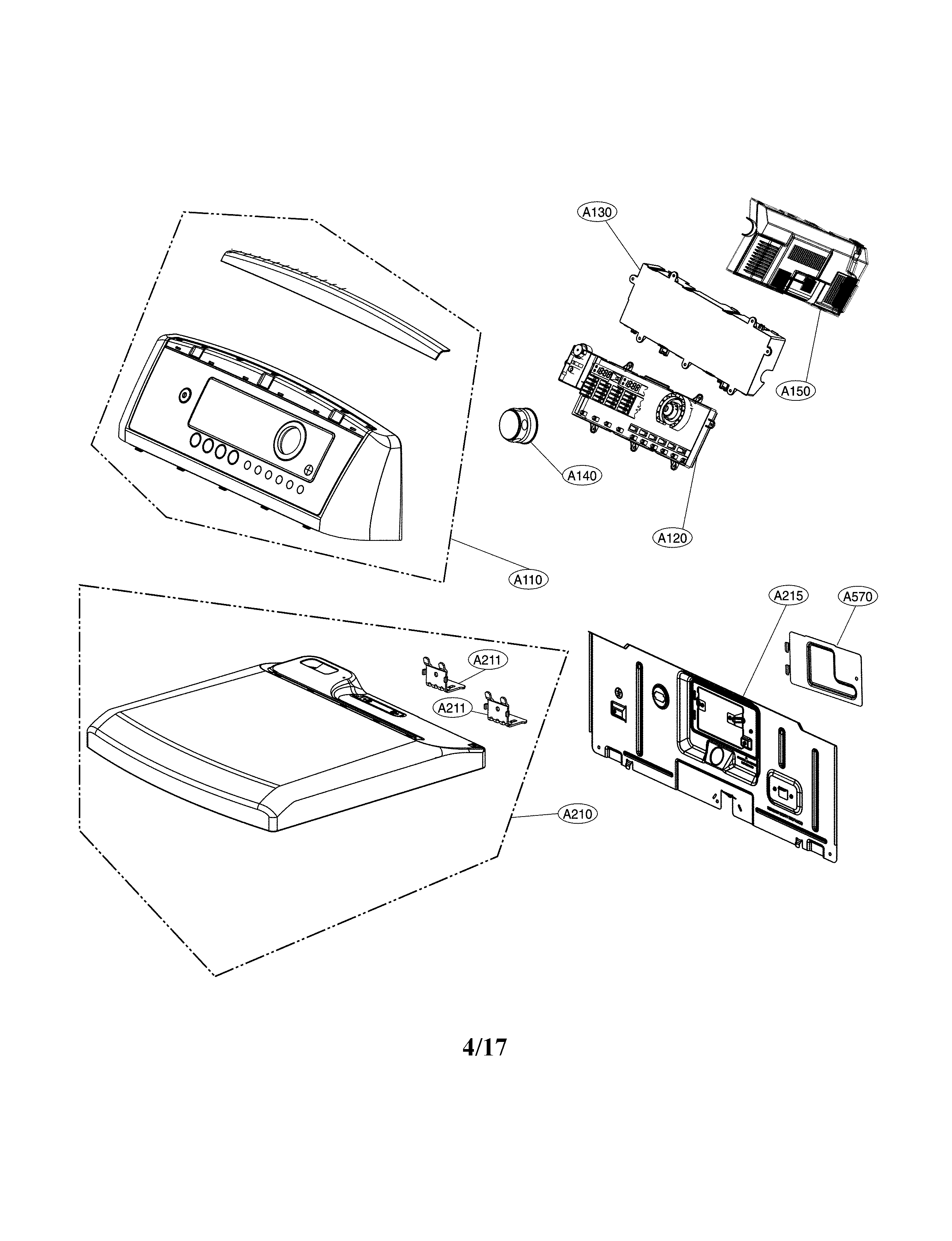 LG DLG4971W control panel parts diagram