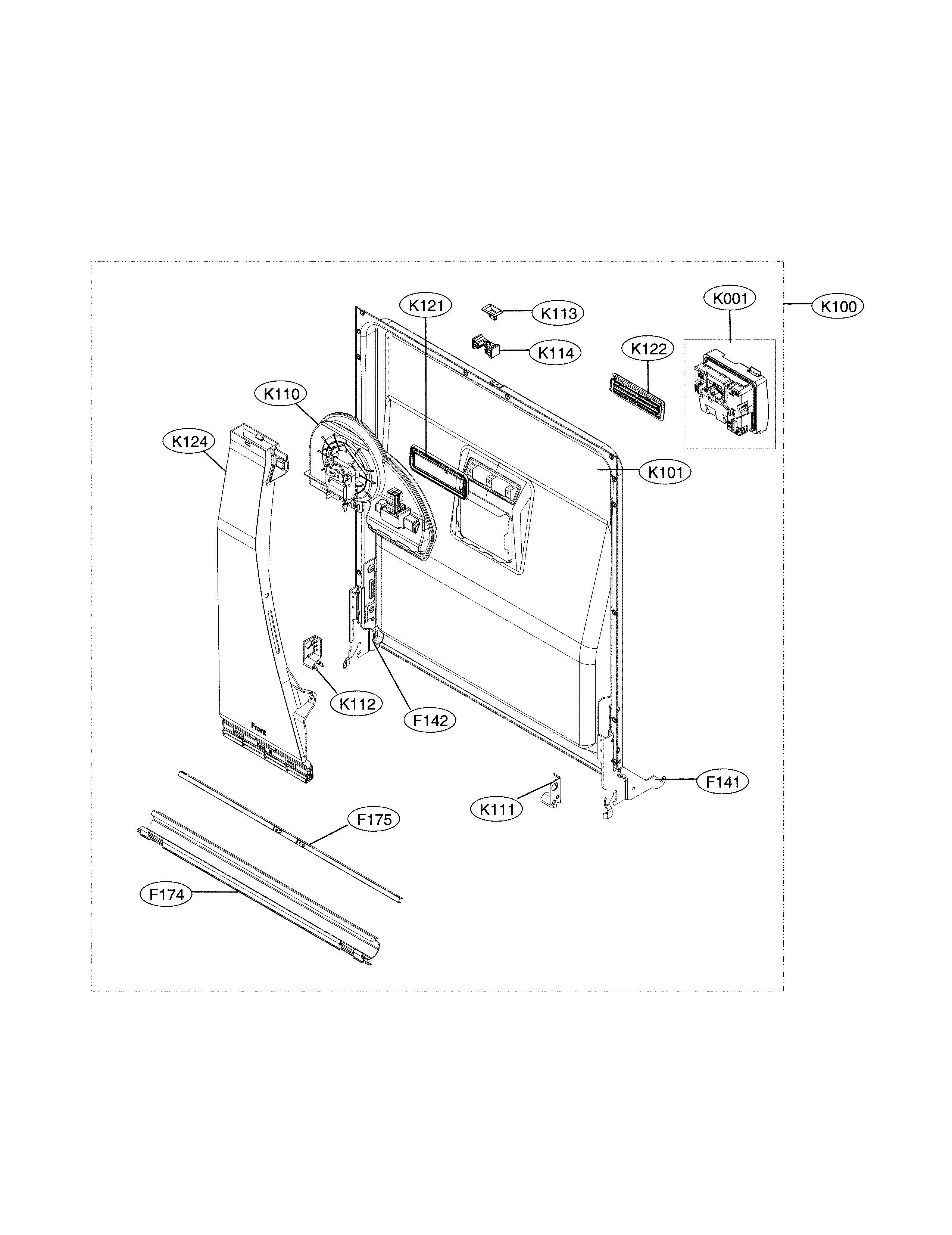 LG LDF5545ST/00 door liner parts diagram